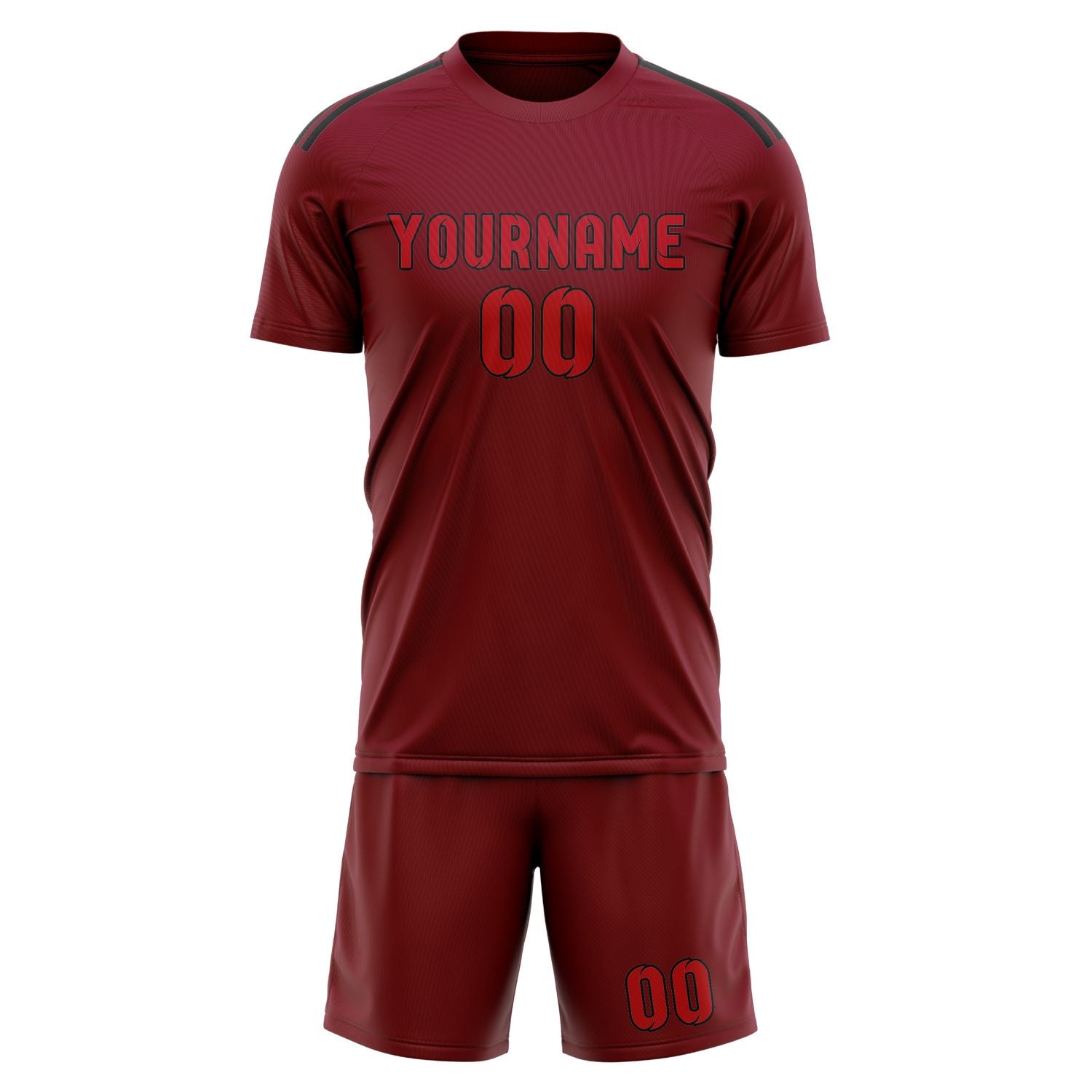 Maßgeschneidertes Professionelles Karmesinrot Rot Fußballtrikot-Set