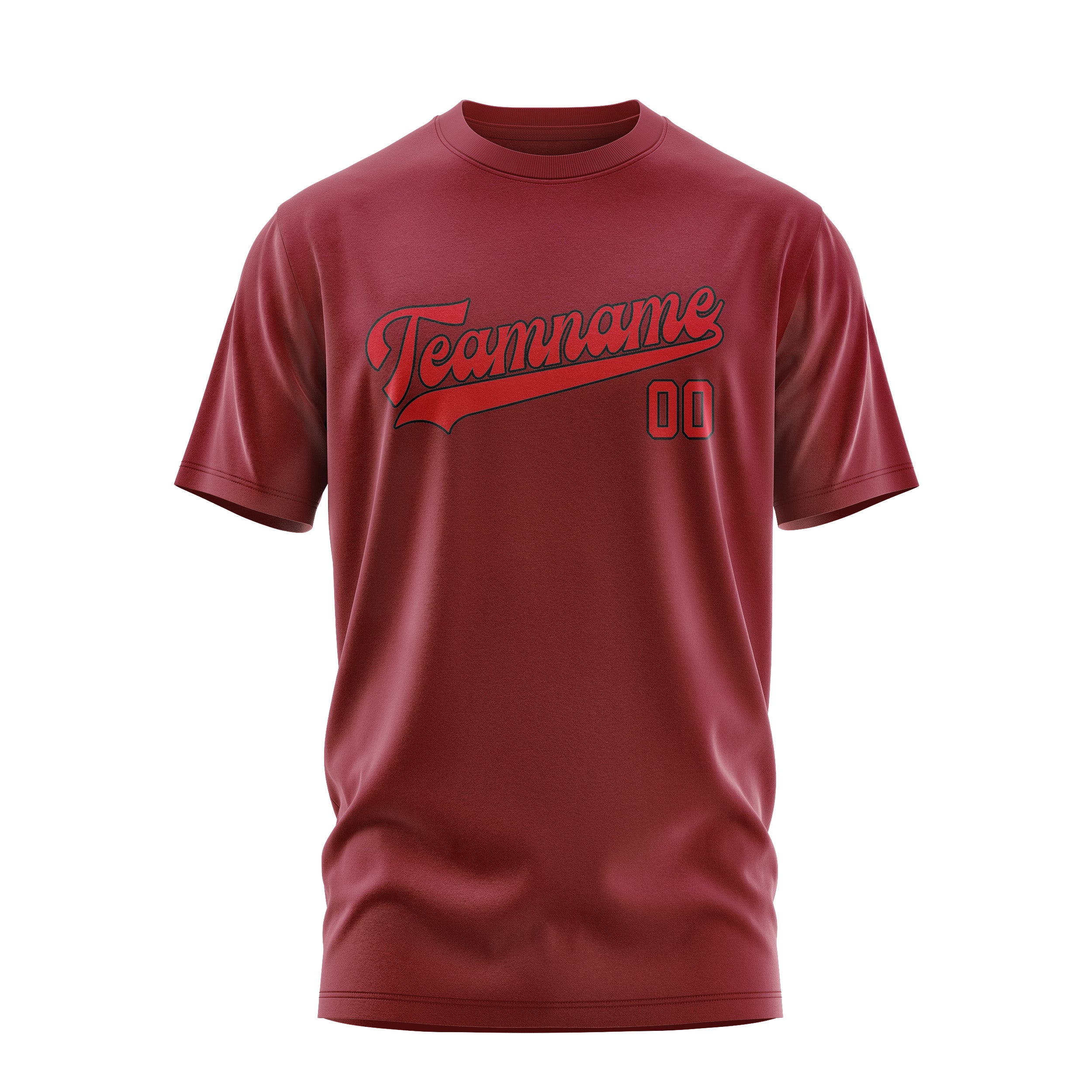 Maßgeschneidertes Karmesinrot Rot T-Shirt