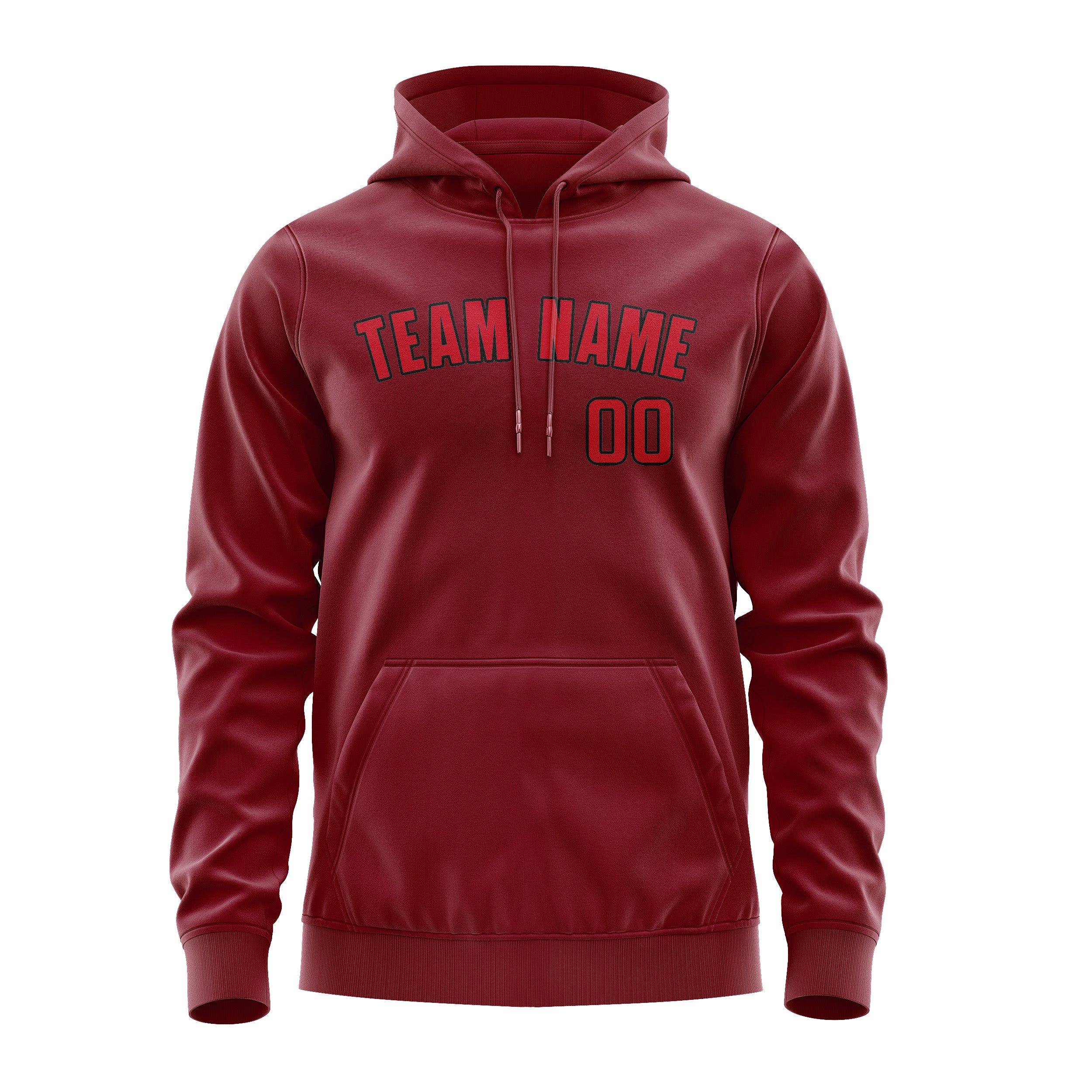Felpa con cappuccio personalizzata rosso cremisi