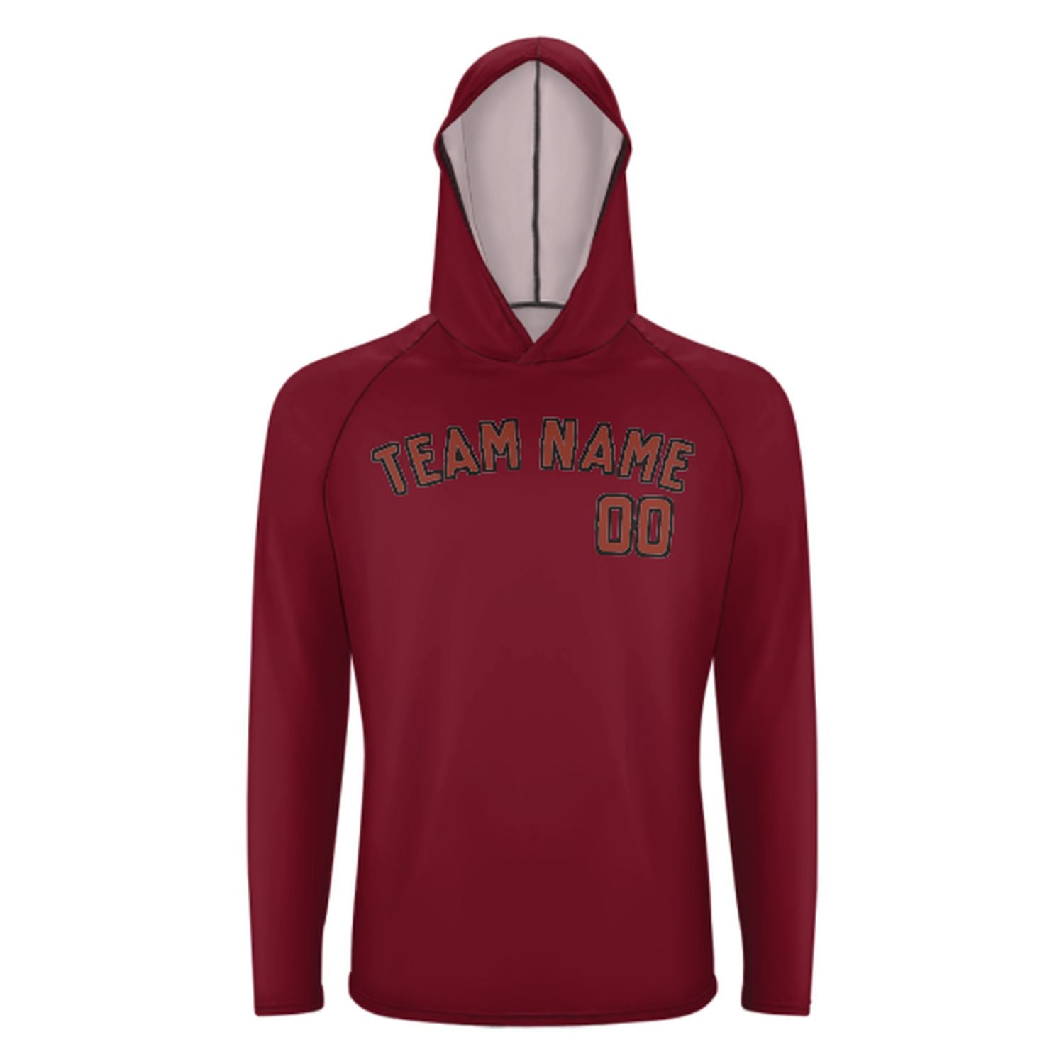 Maßgeschneidertes Karmesinrot Korallenrot UV-Hoodie