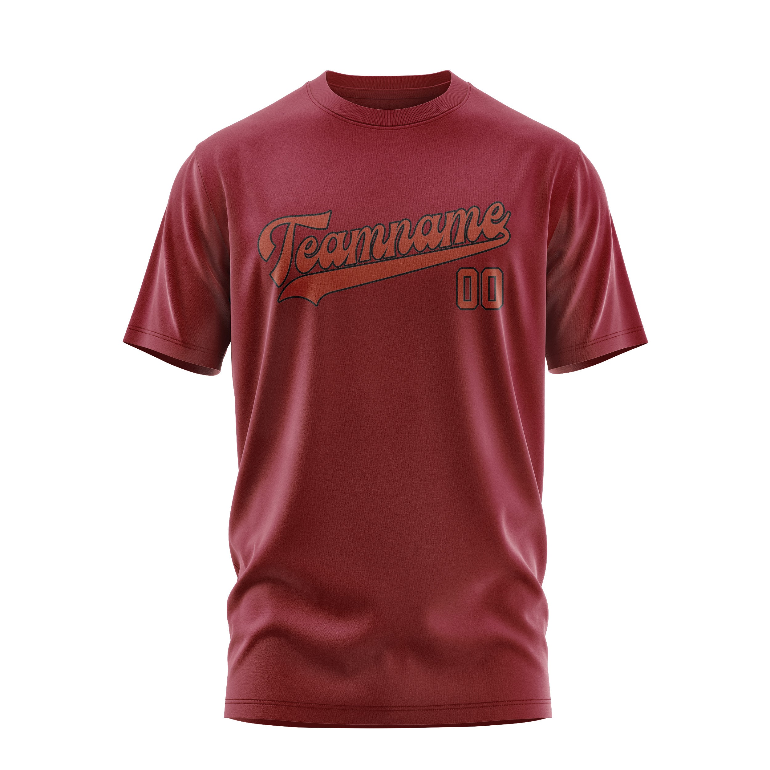 Maßgeschneidertes Karmesinrot Korallenrot T-Shirt