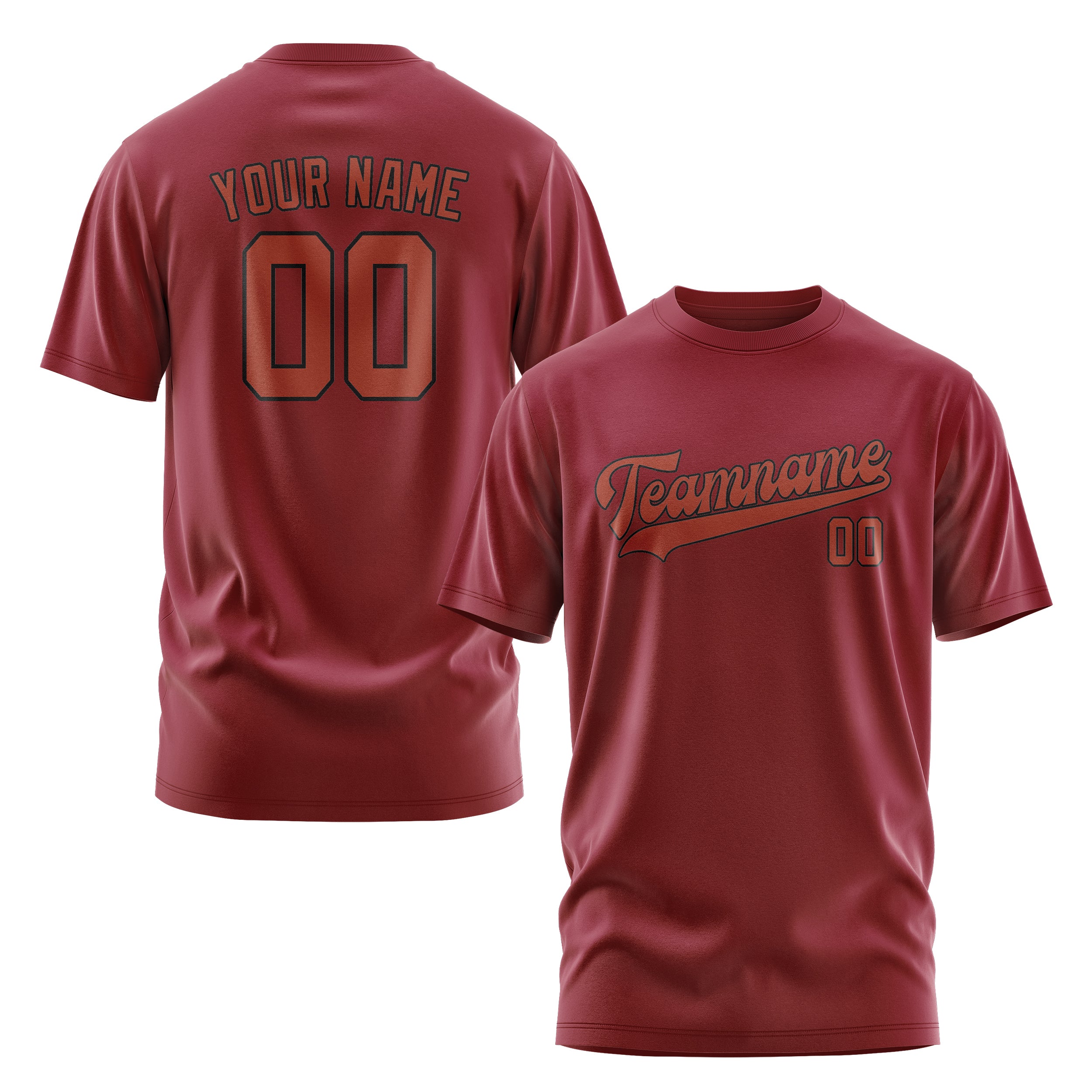 Maßgeschneidertes Karmesinrot Korallenrot T-Shirt