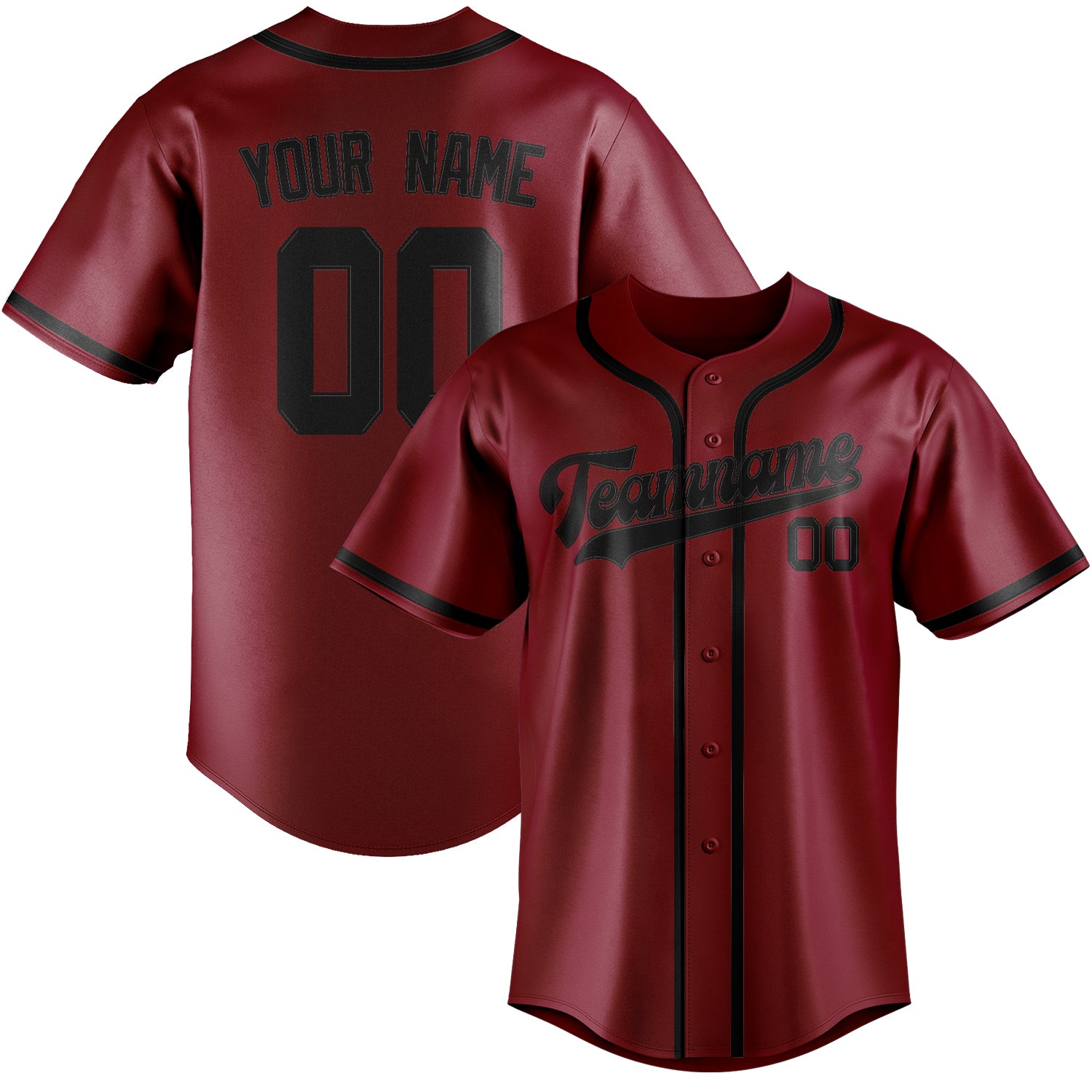 Benutzerdefiniertes Professionelles Karmesinrot Schwarz Baseballtrikot