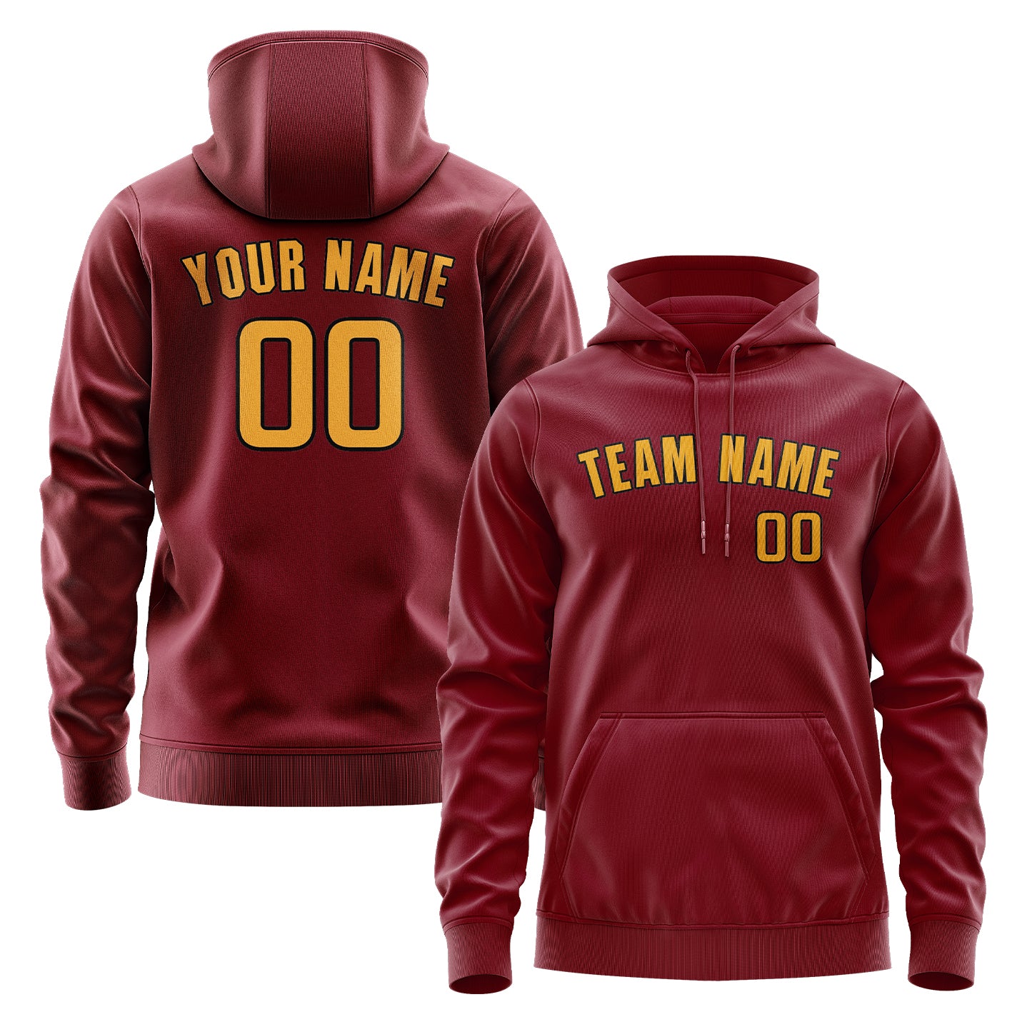 Felpa con cappuccio personalizzata Crimson Yellow