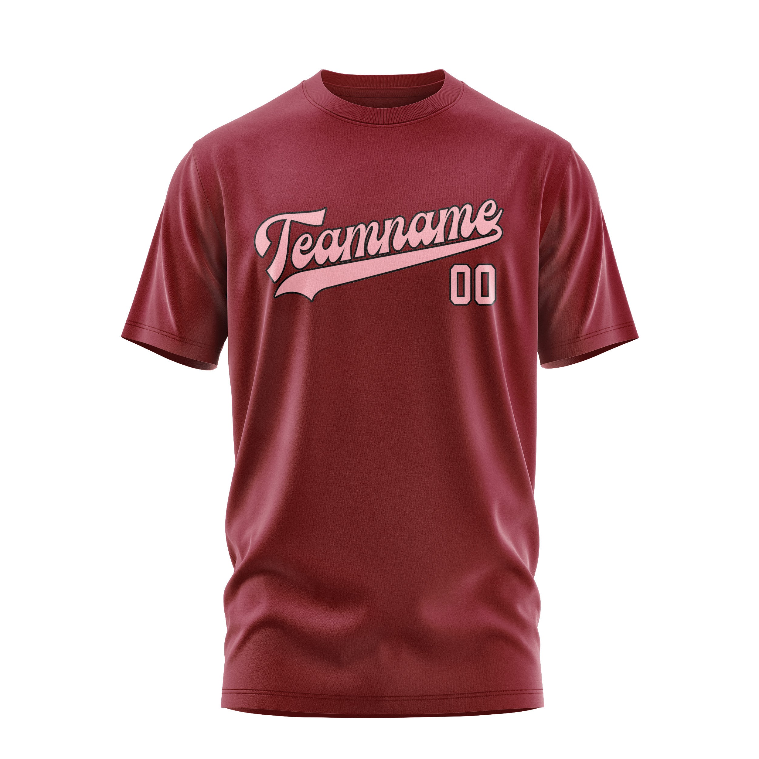Maßgeschneidertes Karmesinrot Rosa T-Shirt