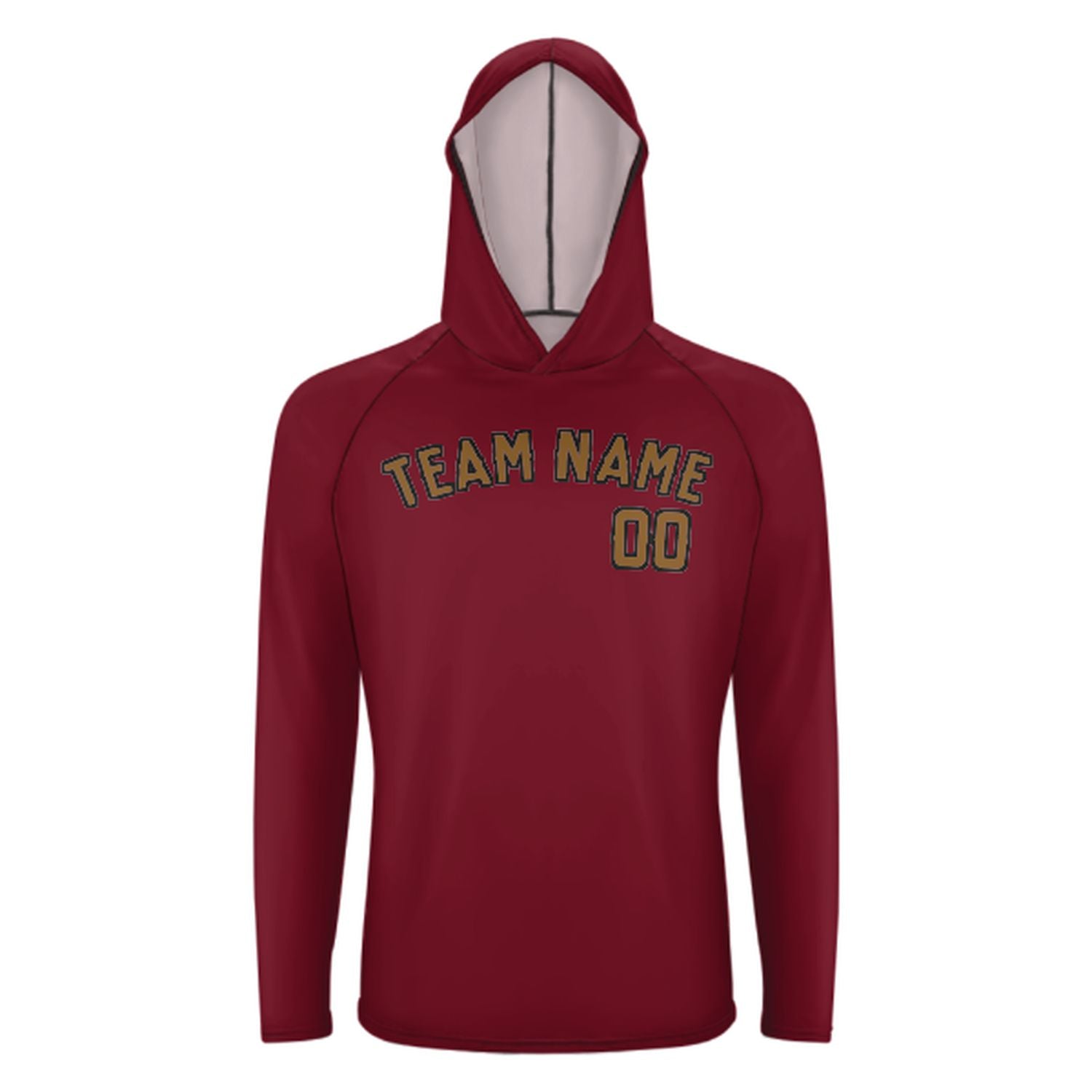 Maßgeschneidertes Karmesinrot Khaki UV-Hoodie