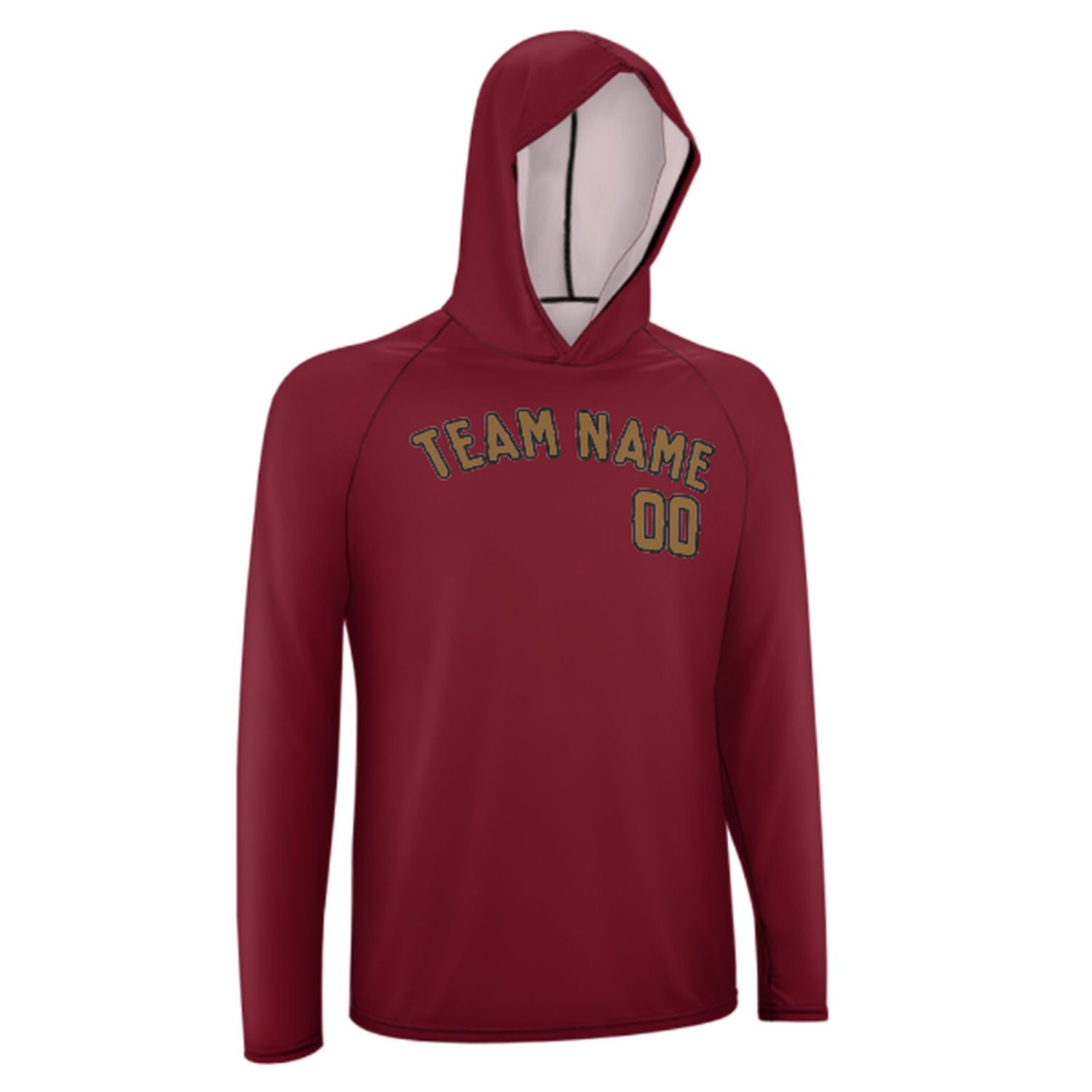 Maßgeschneidertes Karmesinrot Khaki UV-Hoodie