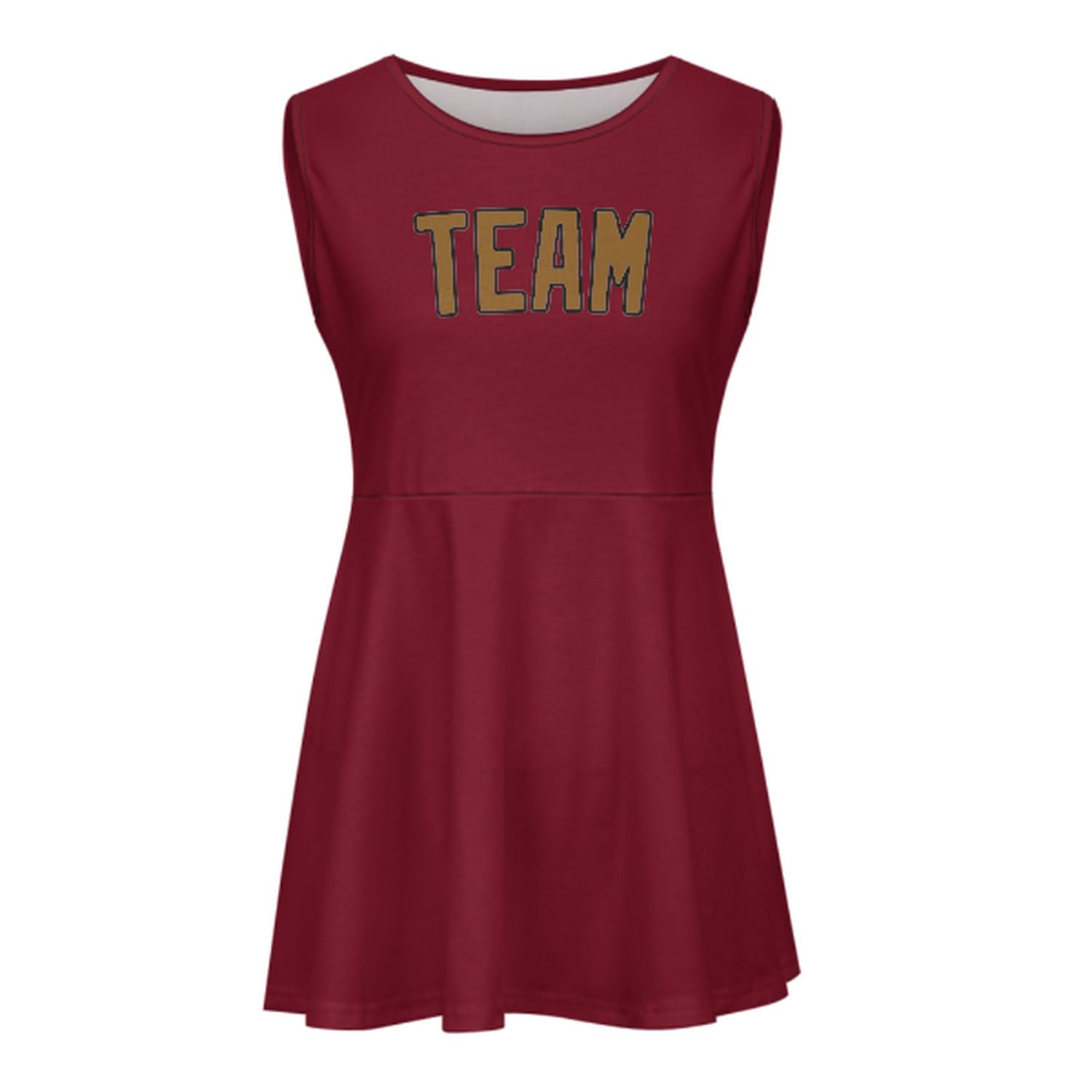Maßgeschneidertes Karmesinrot Khaki Cheerleader-Kleid