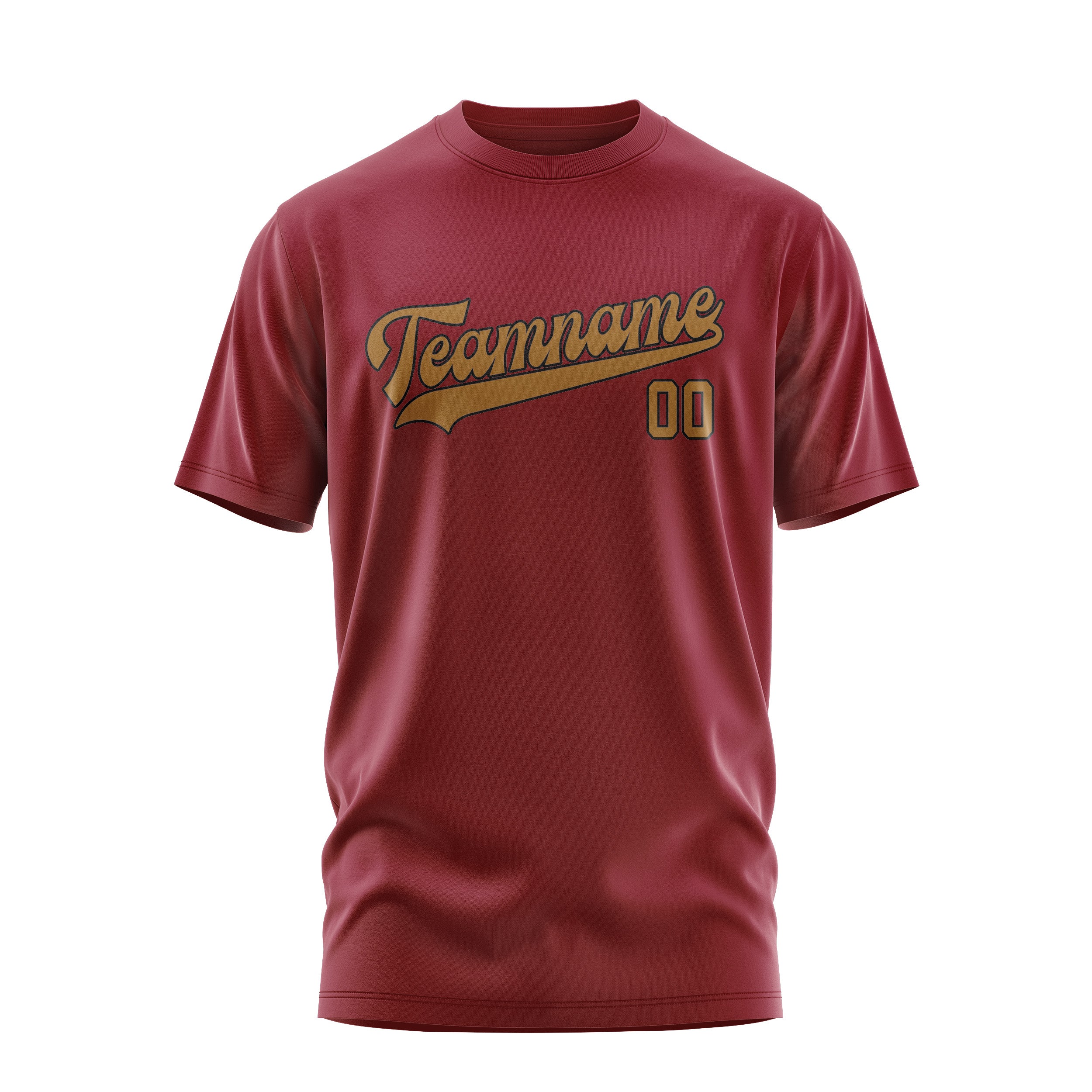 Maßgeschneidertes Karmesinrot Khaki T-Shirt