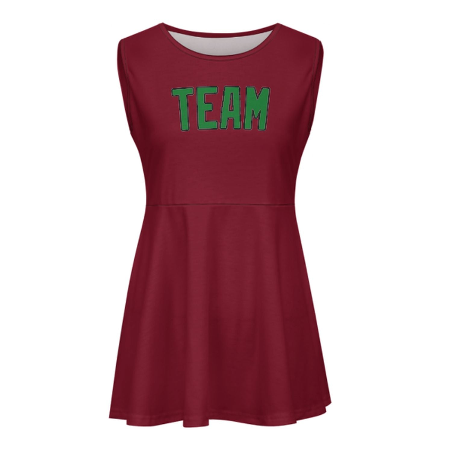 Maßgeschneidertes Karmesinrot Smaragdgrün Cheerleader-Kleid