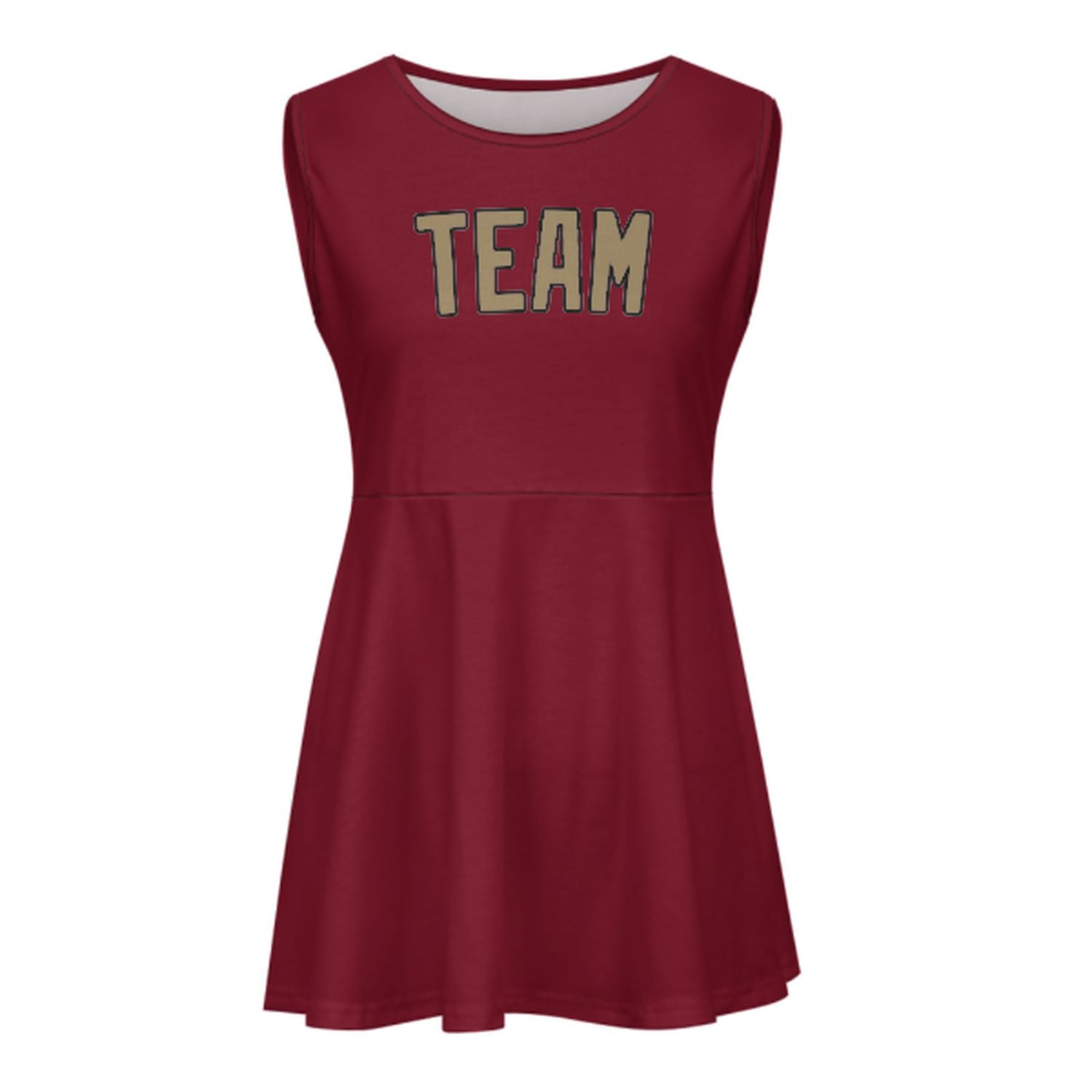 Maßgeschneidertes Karmesinrot Hellkhaki Cheerleader-Kleid