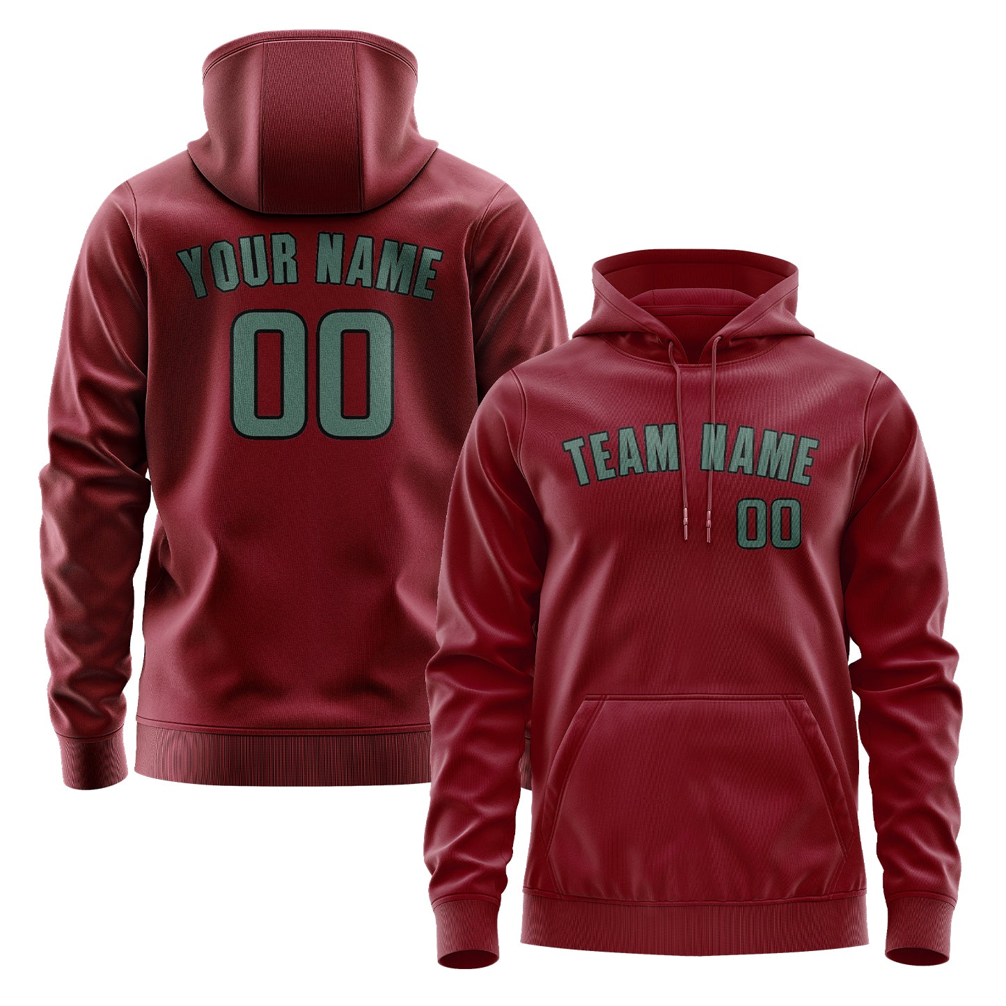 Felpa con cappuccio personalizzata Crimson Teal