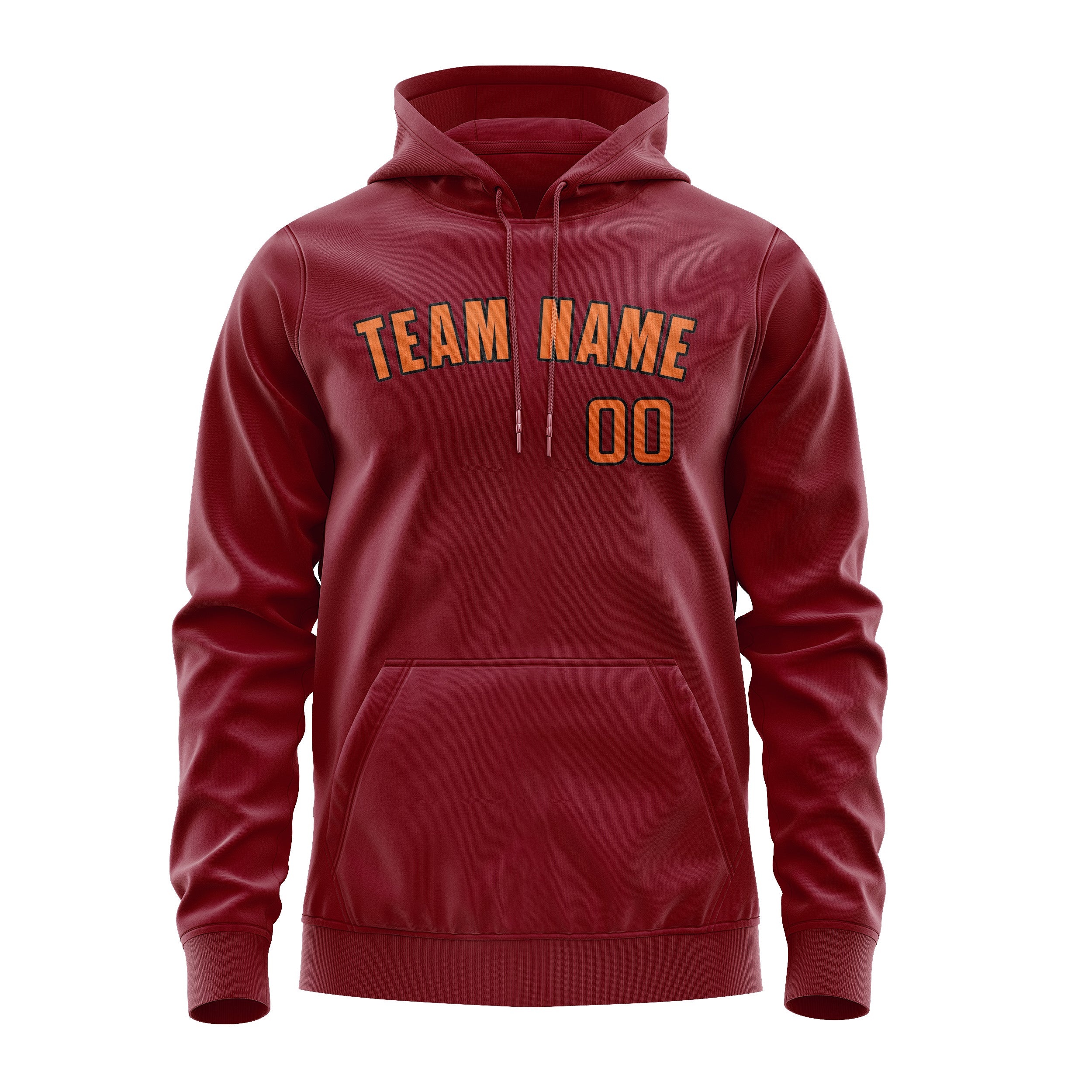 Felpa con cappuccio arancione cremisi personalizzata