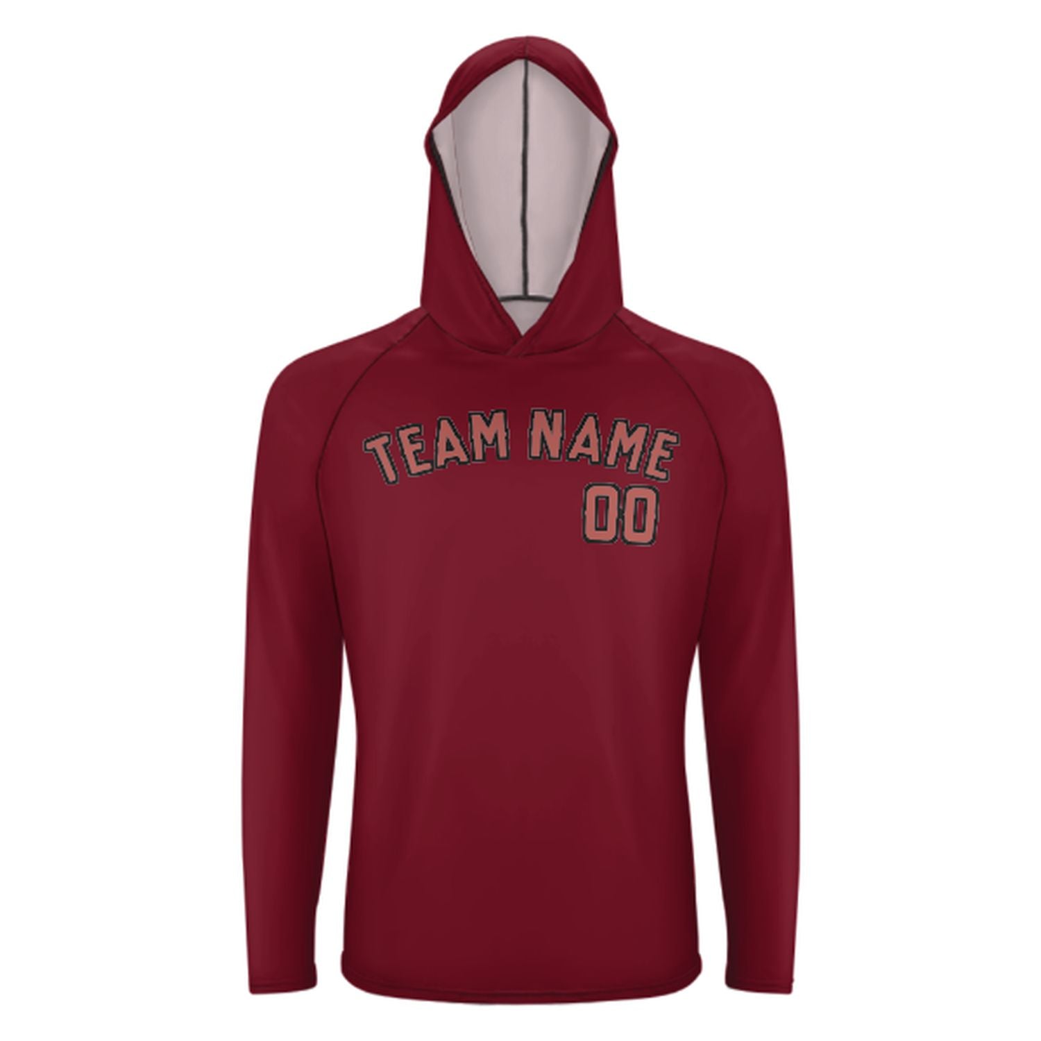 Maßgeschneidertes Karmesinrot Kupferrose UV-Hoodie