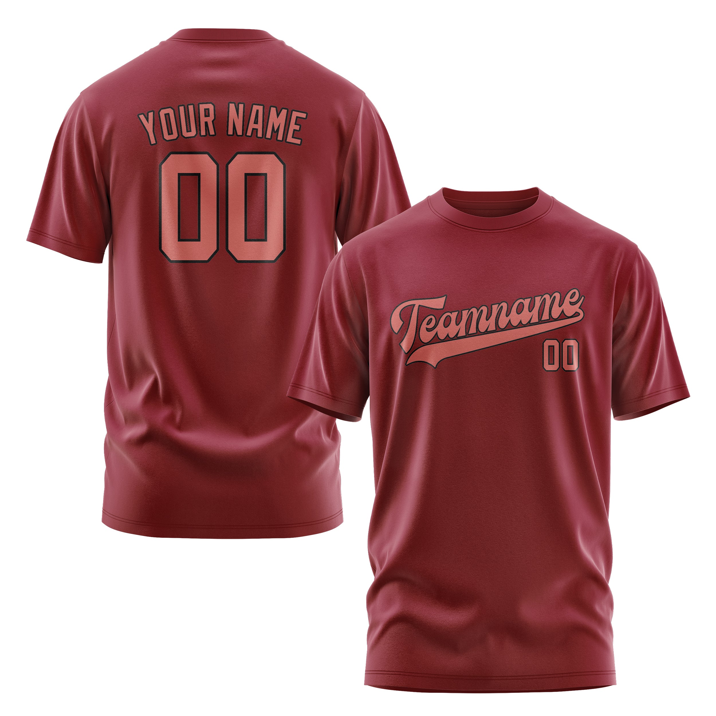 Maßgeschneidertes Karmesinrot Kupferrose T-Shirt