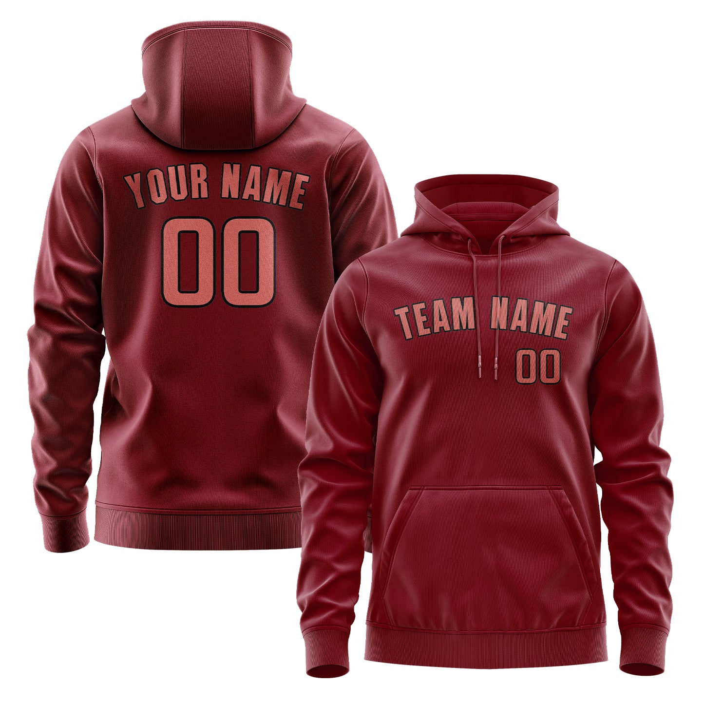 Felpa con cappuccio personalizzata Crimson Copper Rose