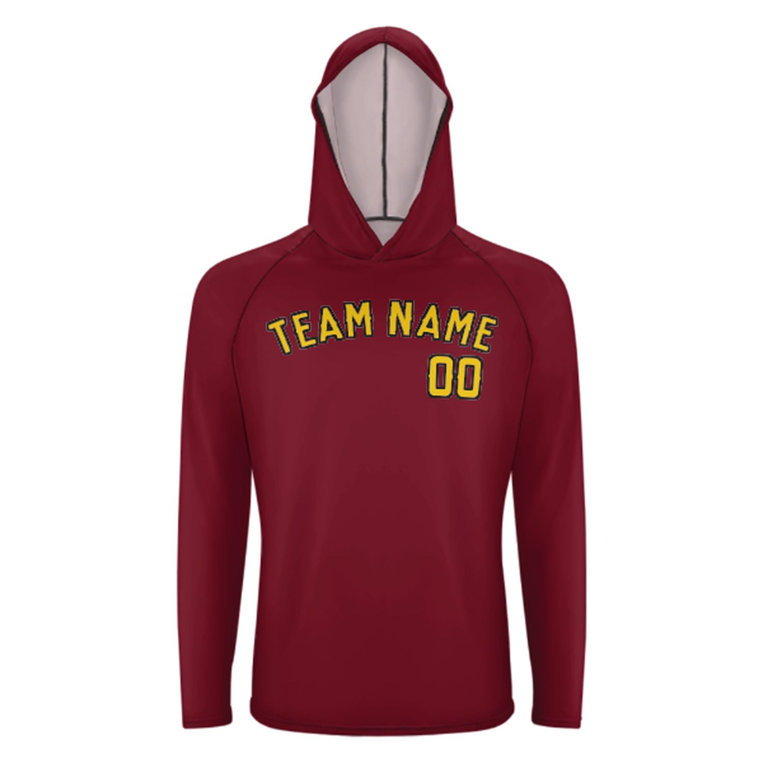 Maßgeschneidertes Karmesinrot Gold UV-Hoodie