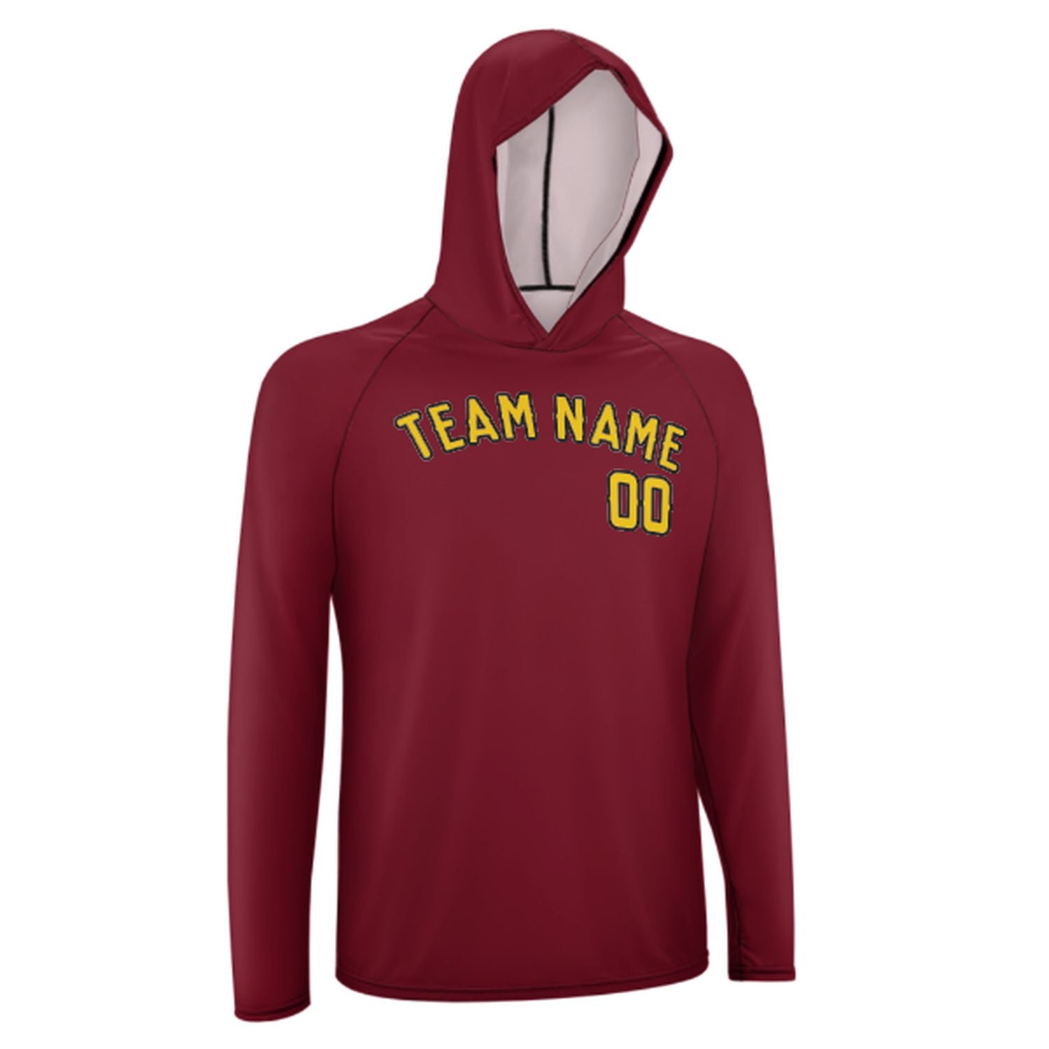 Maßgeschneidertes Karmesinrot Gold UV-Hoodie