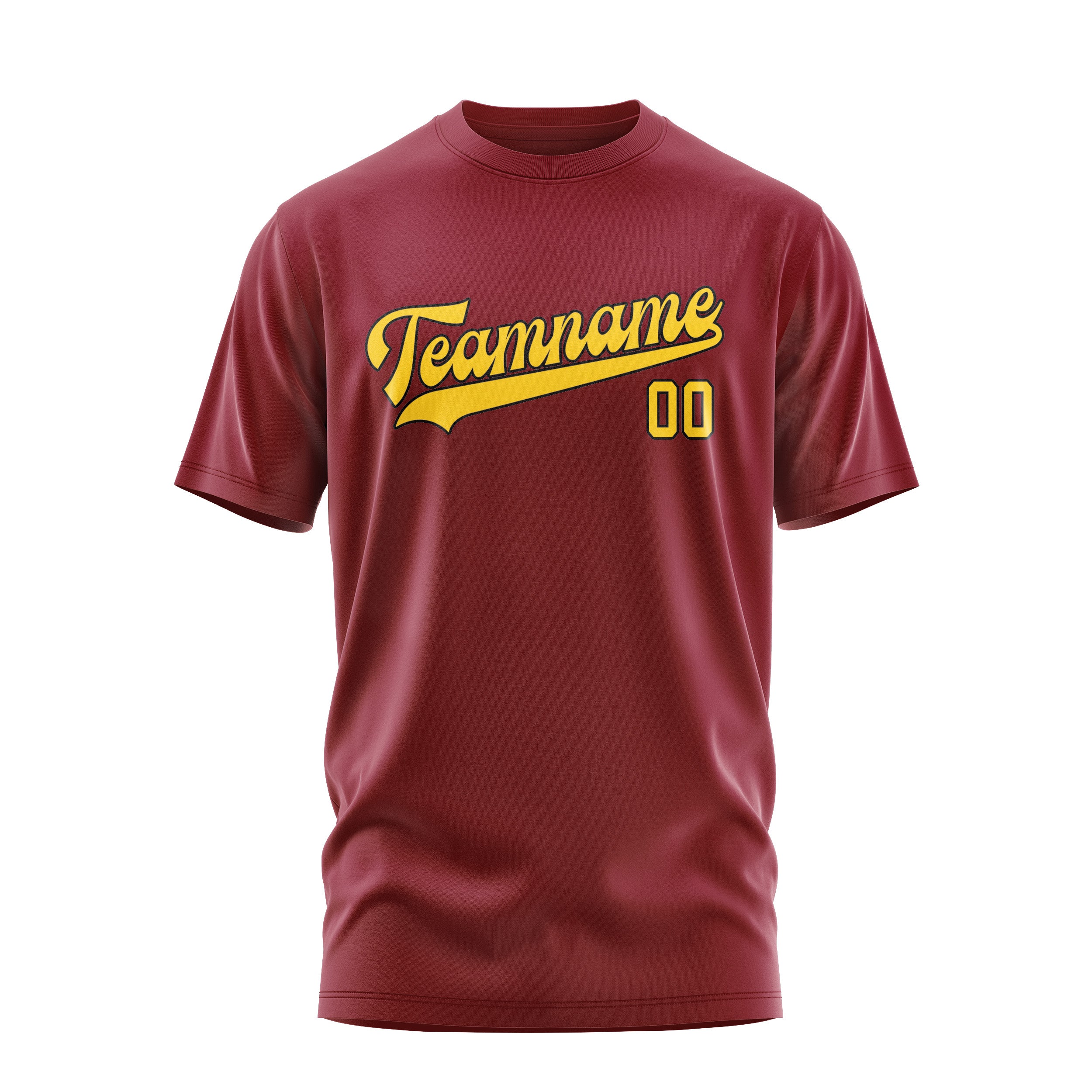 Maßgeschneidertes Karmesinrot Gold T-Shirt