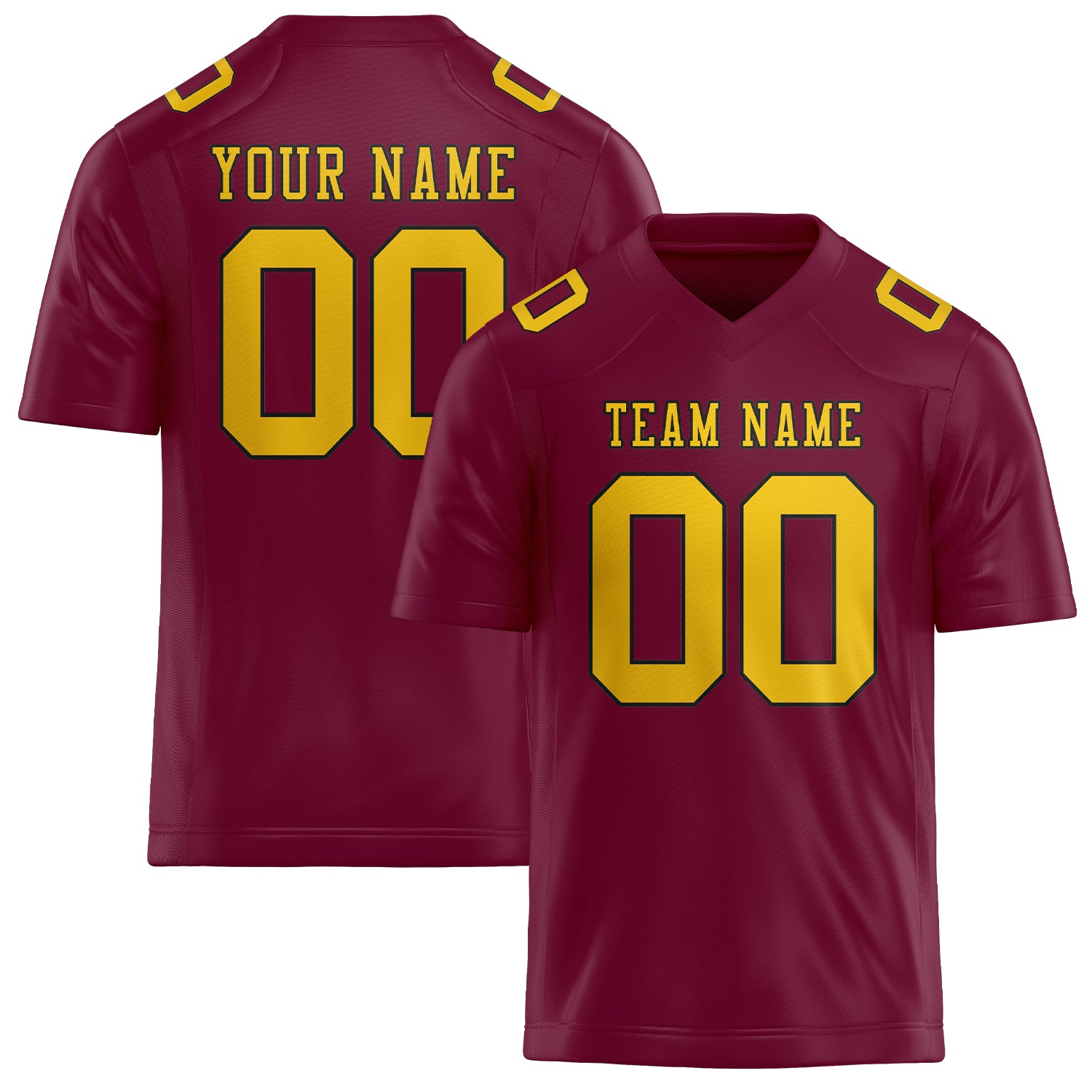 Maßgeschneidertes Professionelles Karmesinrot Gold Rugbytrikot