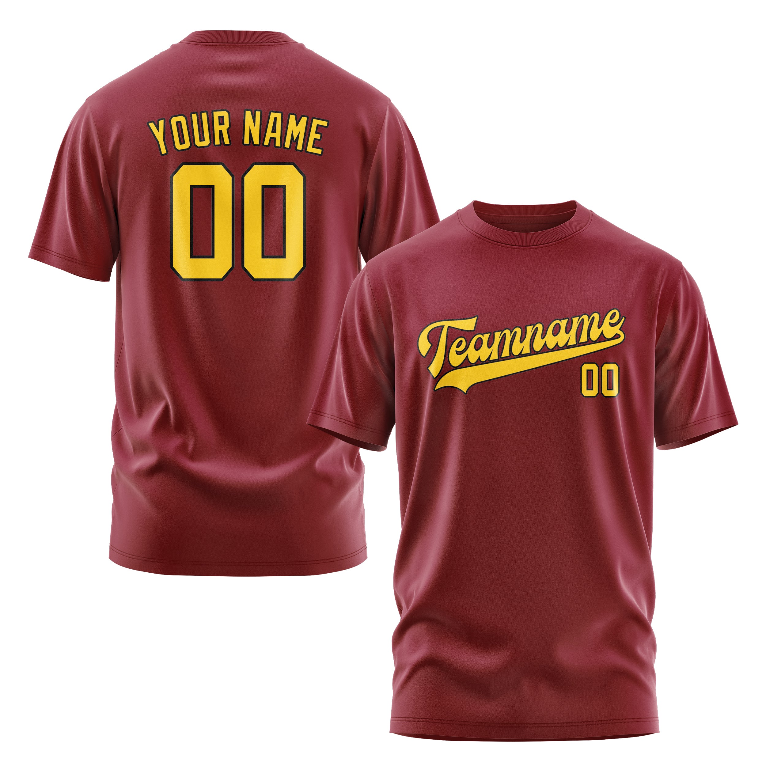Maßgeschneidertes Karmesinrot Gold T-Shirt