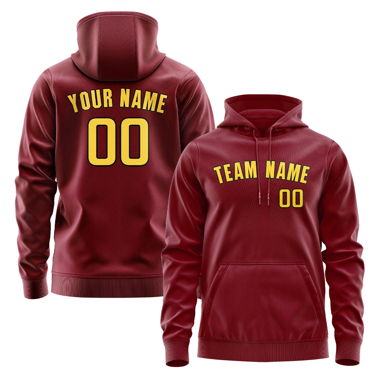 Felpa con cappuccio personalizzata Crimson Gold