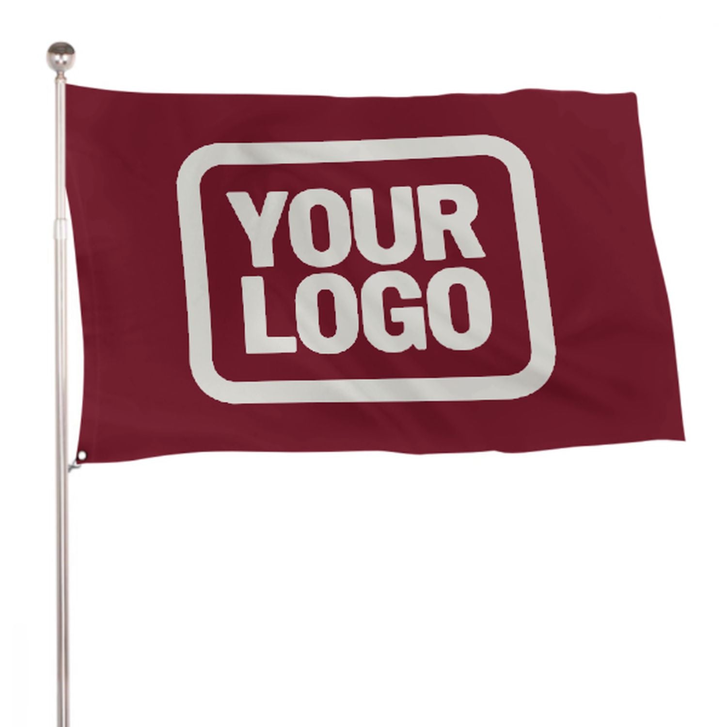 Maßgeschneidertes Karmesinrot Weiß Flagge