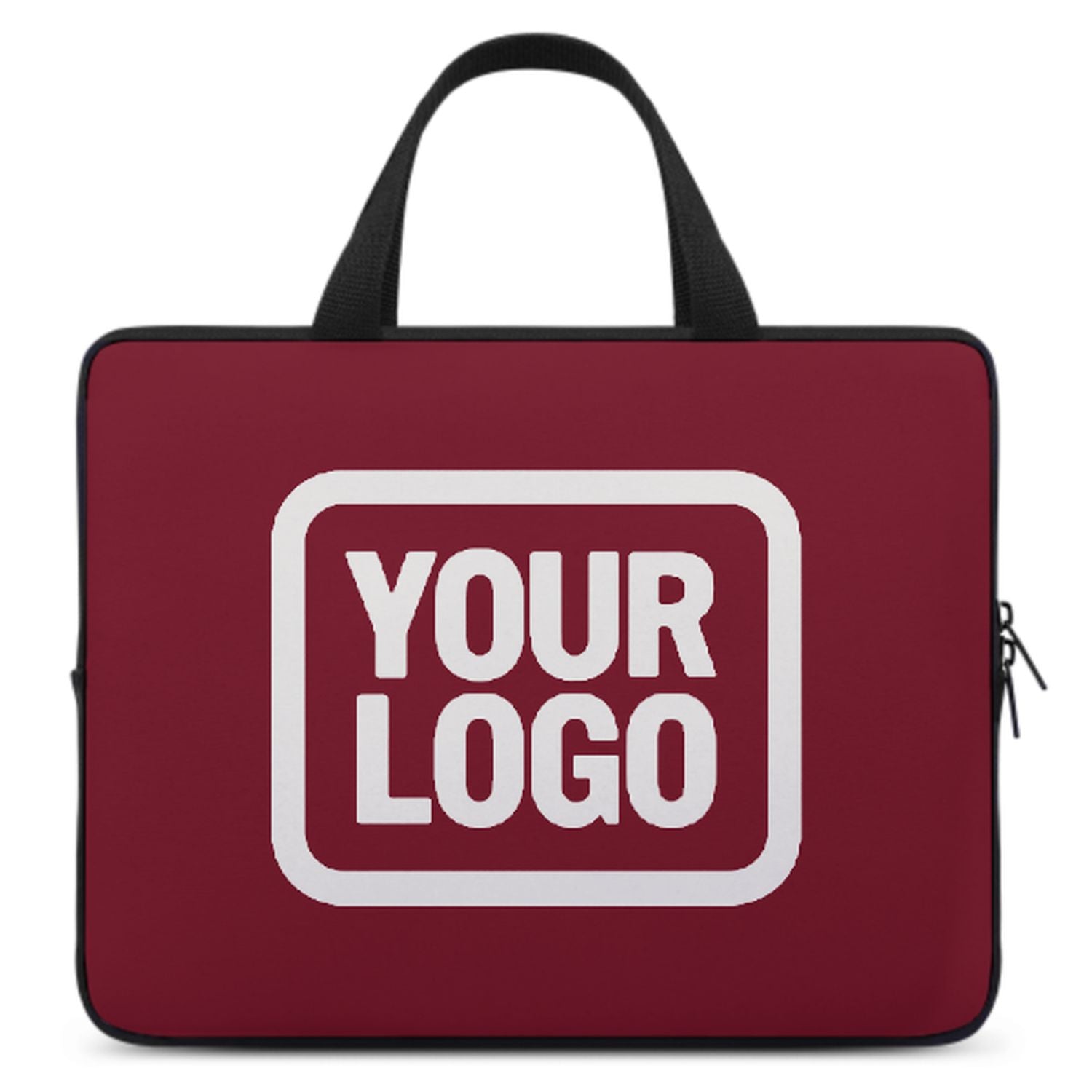 Borsa per laptop bianca cremisi personalizzata