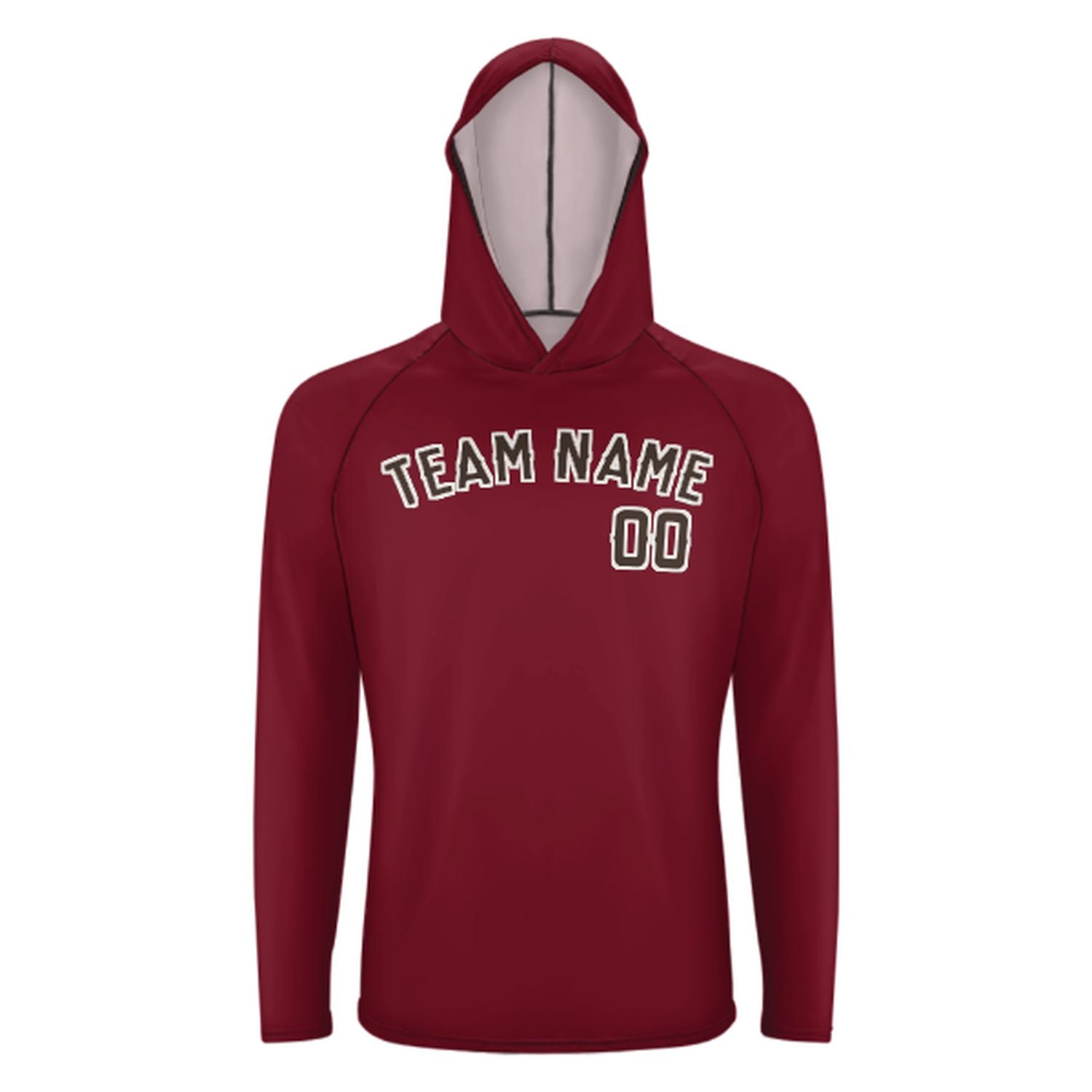 Maßgeschneidertes Karmesinrot Braun UV-Hoodie
