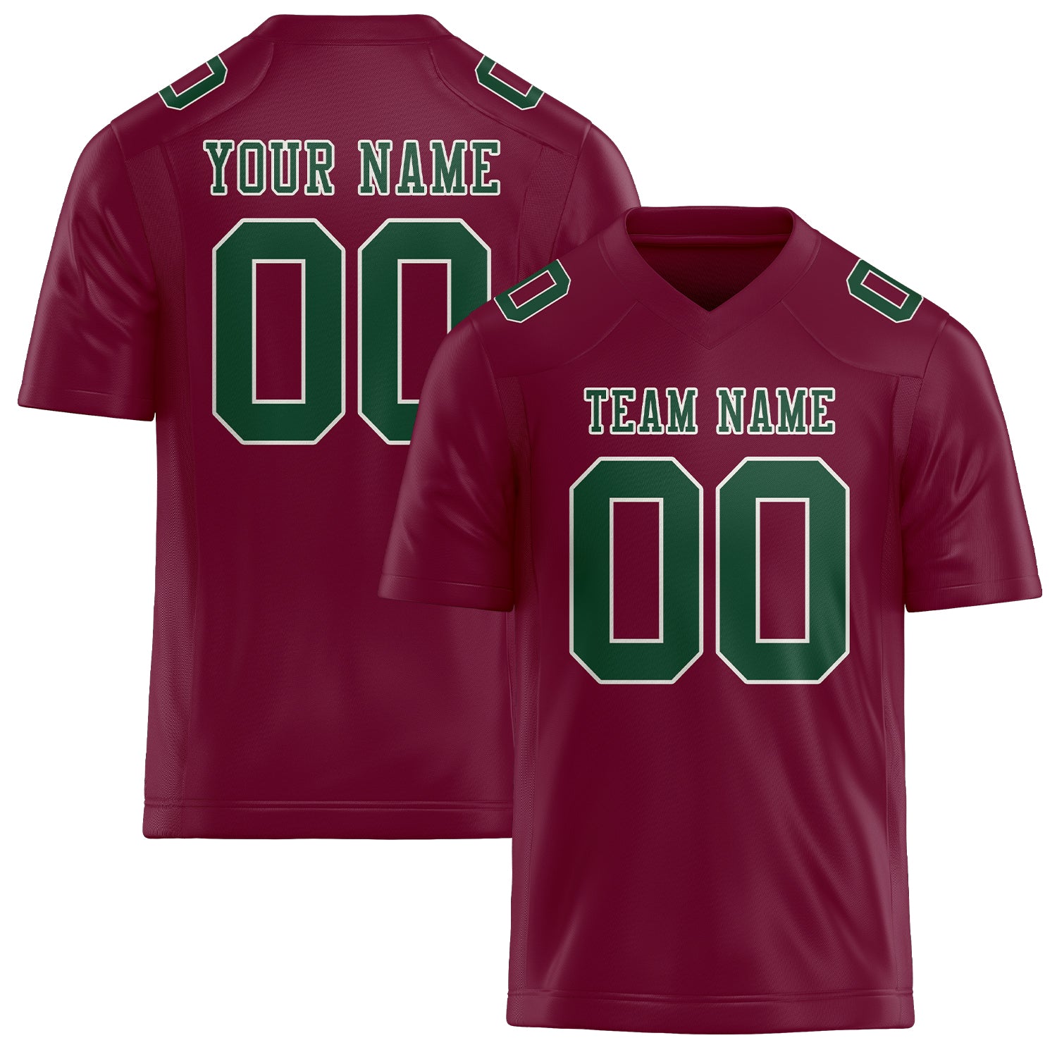 Maßgeschneidertes Professionelles Karmesinrot Moosgrün Rugbytrikot