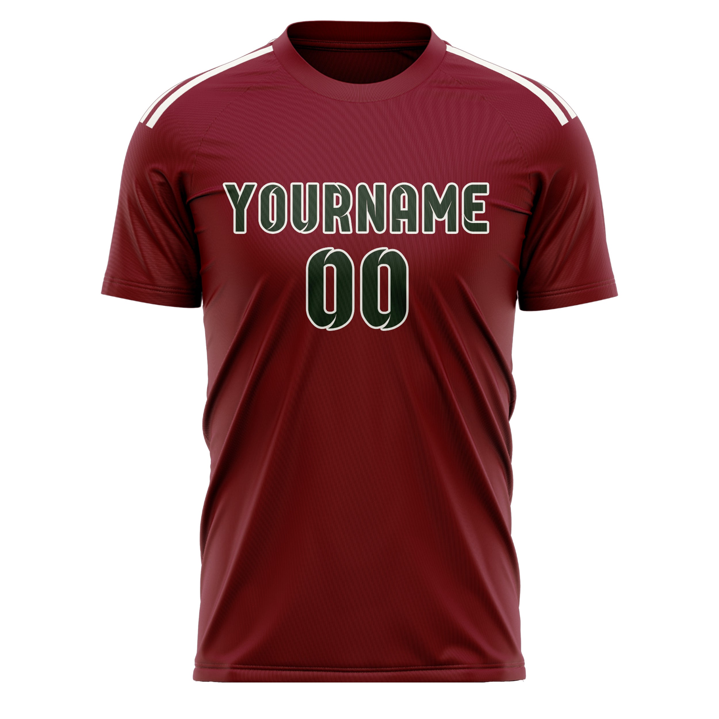 Benutzerdefiniertes Professionelles Karmesinrot Tannengrün Fußballtrikot
