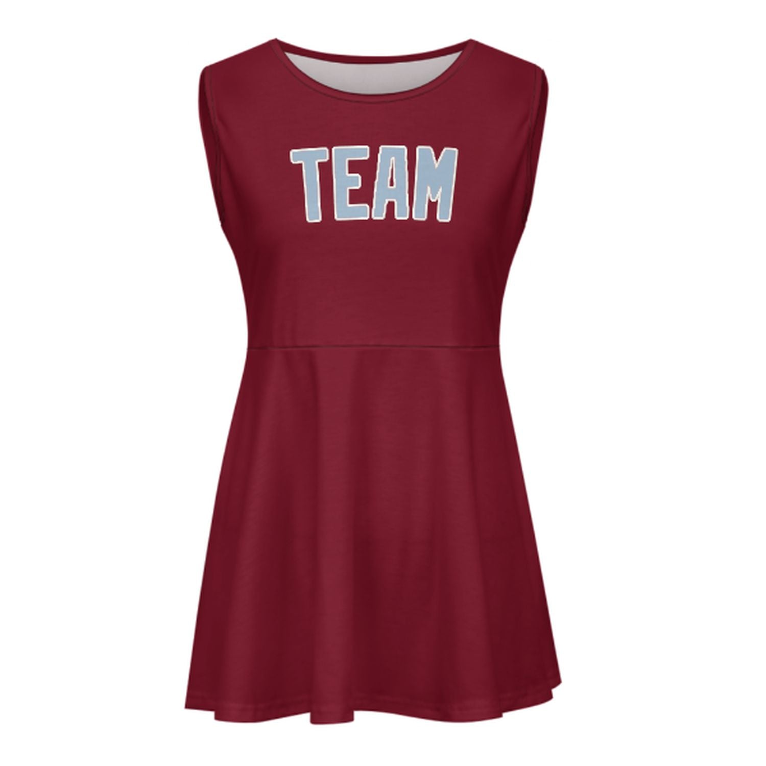 Maßgeschneidertes Karmesinrot Hellblau Cheerleader-Kleid