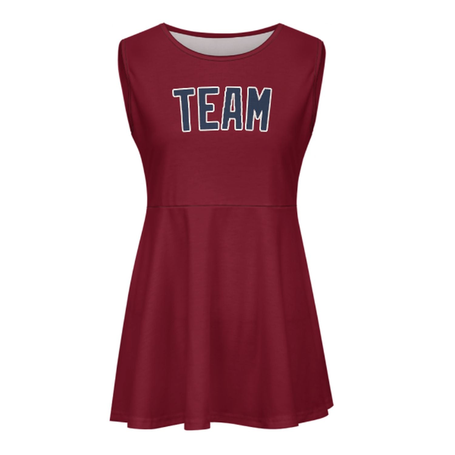 Maßgeschneidertes Karmesinrot Marineblau Cheerleader-Kleid