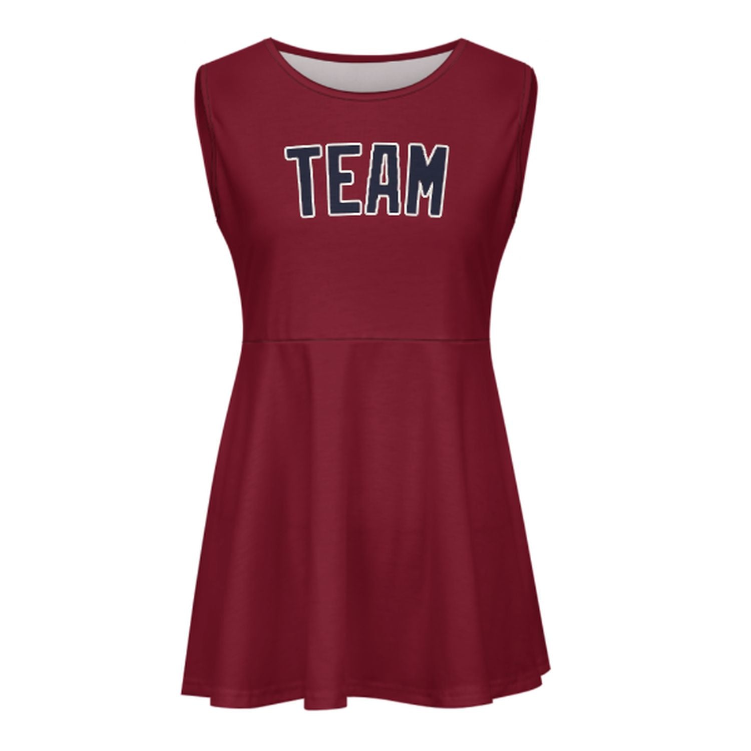 Maßgeschneidertes Karmesinrot Stahlblau Cheerleader-Kleid