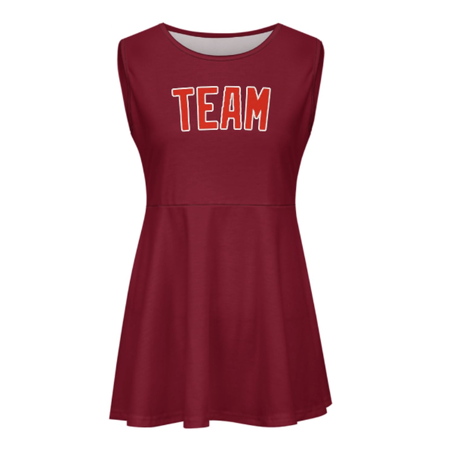Maßgeschneidertes Karmesinrot Orangerot Cheerleader-Kleid
