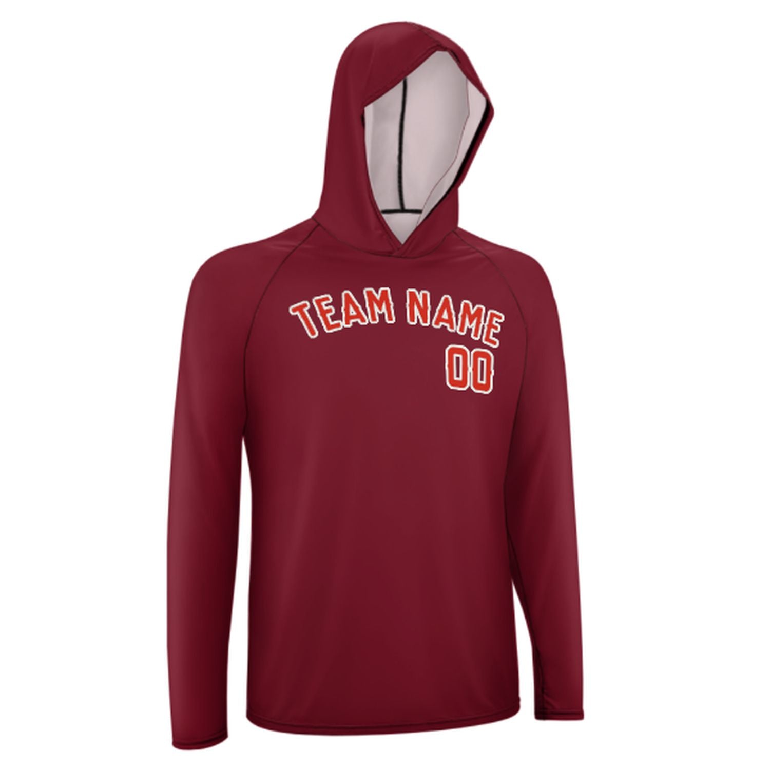 Maßgeschneidertes Karmesinrot Orangerot UV-Hoodie