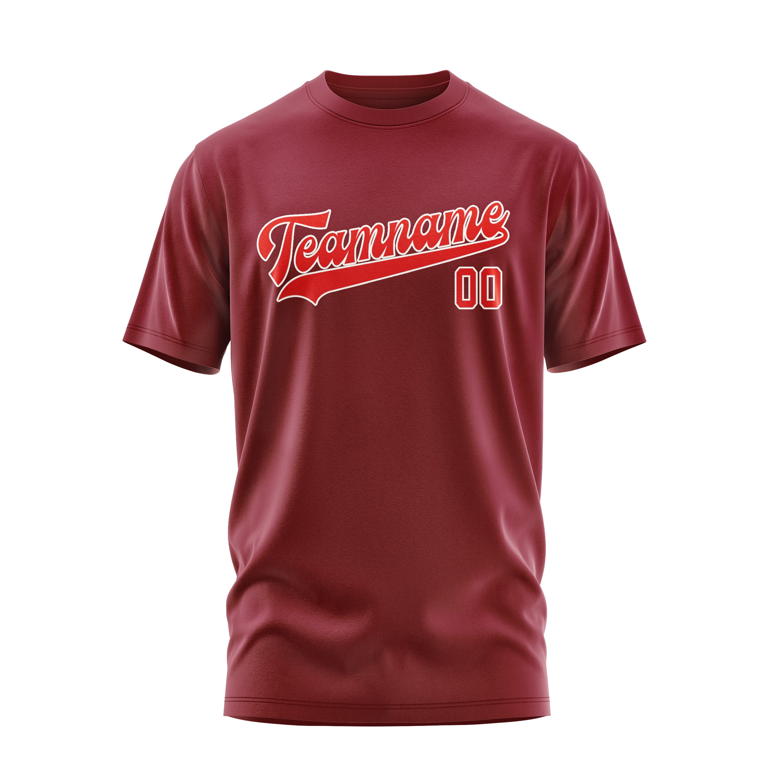 Maßgeschneidertes Karmesinrot Orangerot T-Shirt