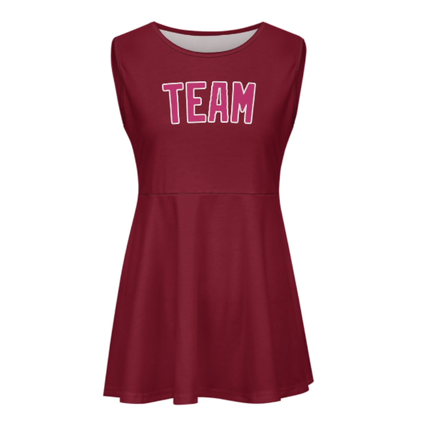 Maßgeschneidertes Karmesinrot Rosarot Cheerleader-Kleid