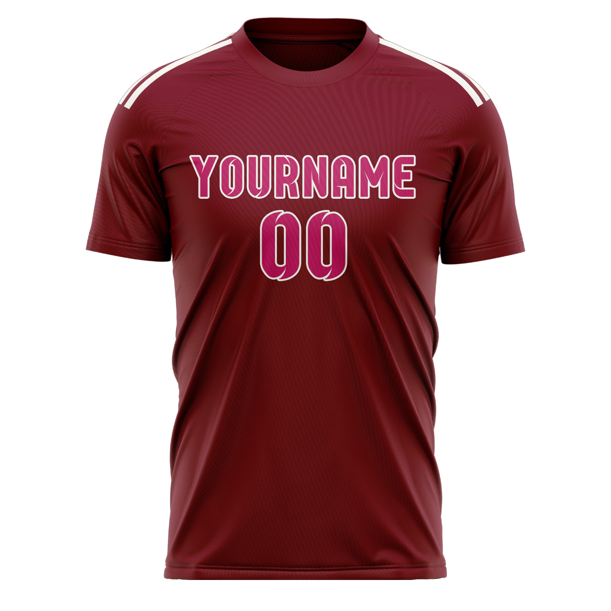Benutzerdefiniertes Professionelles Karmesinrot Rosarot Fußballtrikot