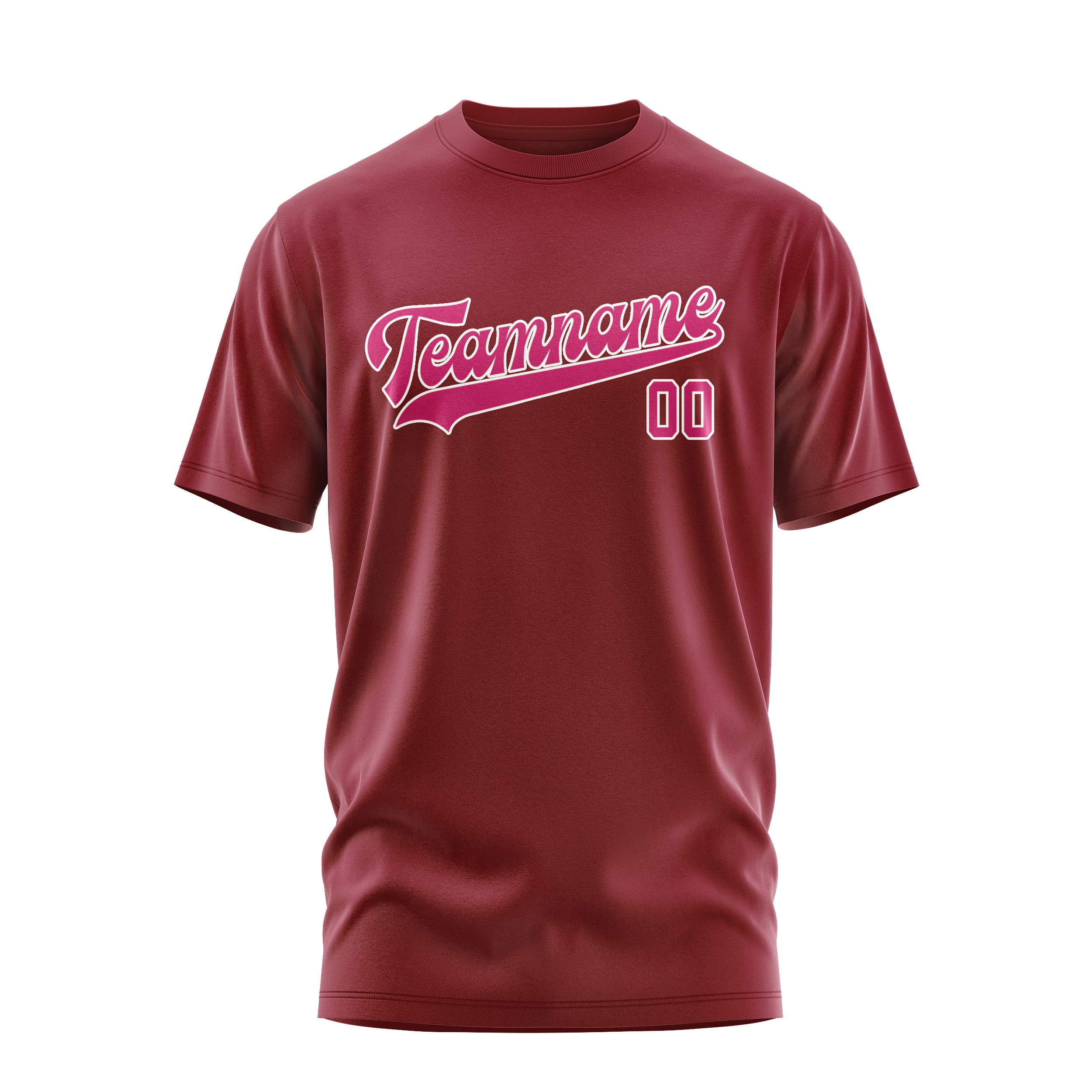 Maßgeschneidertes Karmesinrot Rosarot T-Shirt