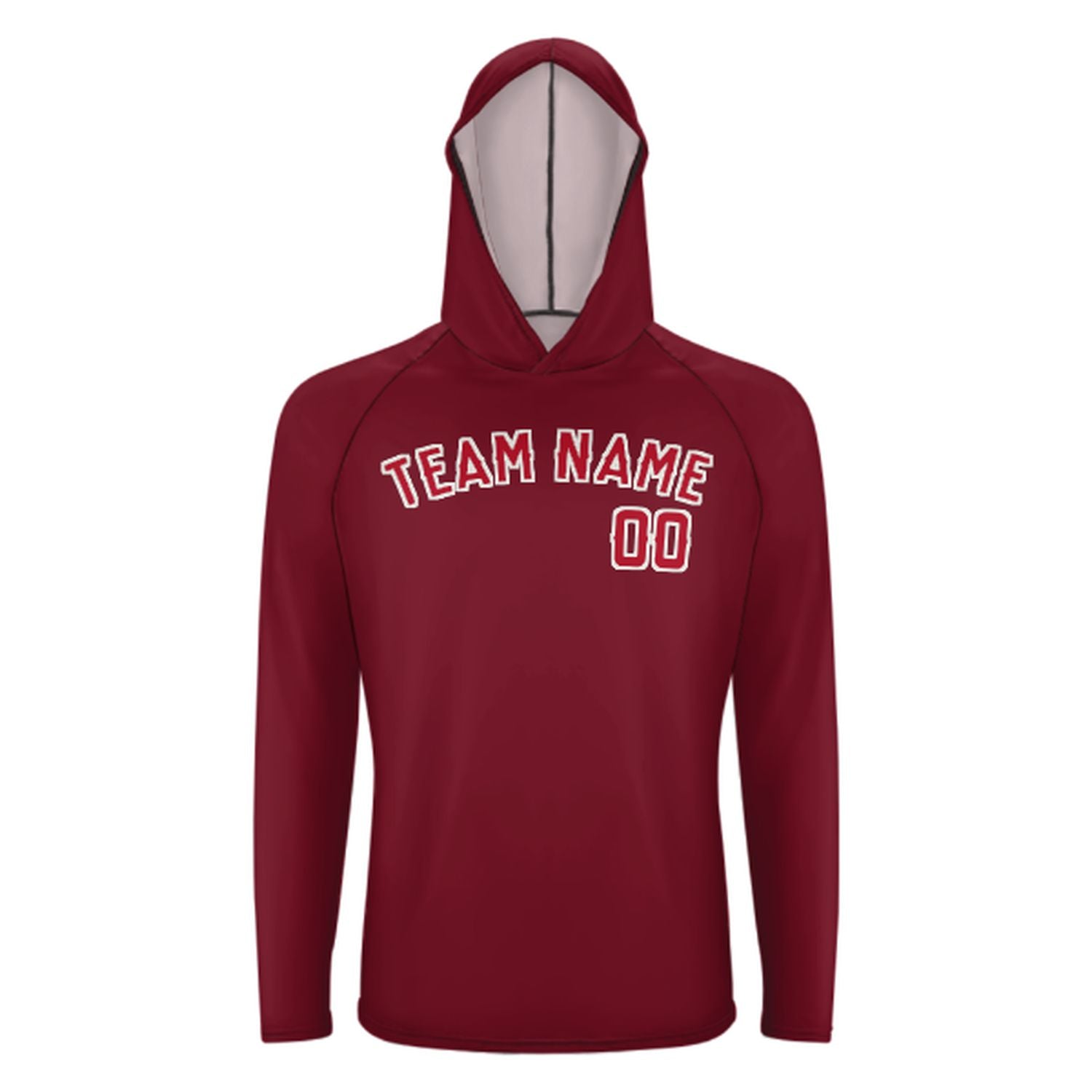 Maßgeschneidertes Karmesinrot Rot UV-Hoodie