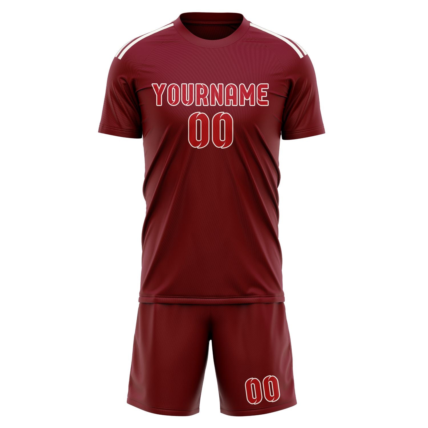 Maßgeschneidertes Professionelles Karmesinrot Rot Fußballtrikot-Set