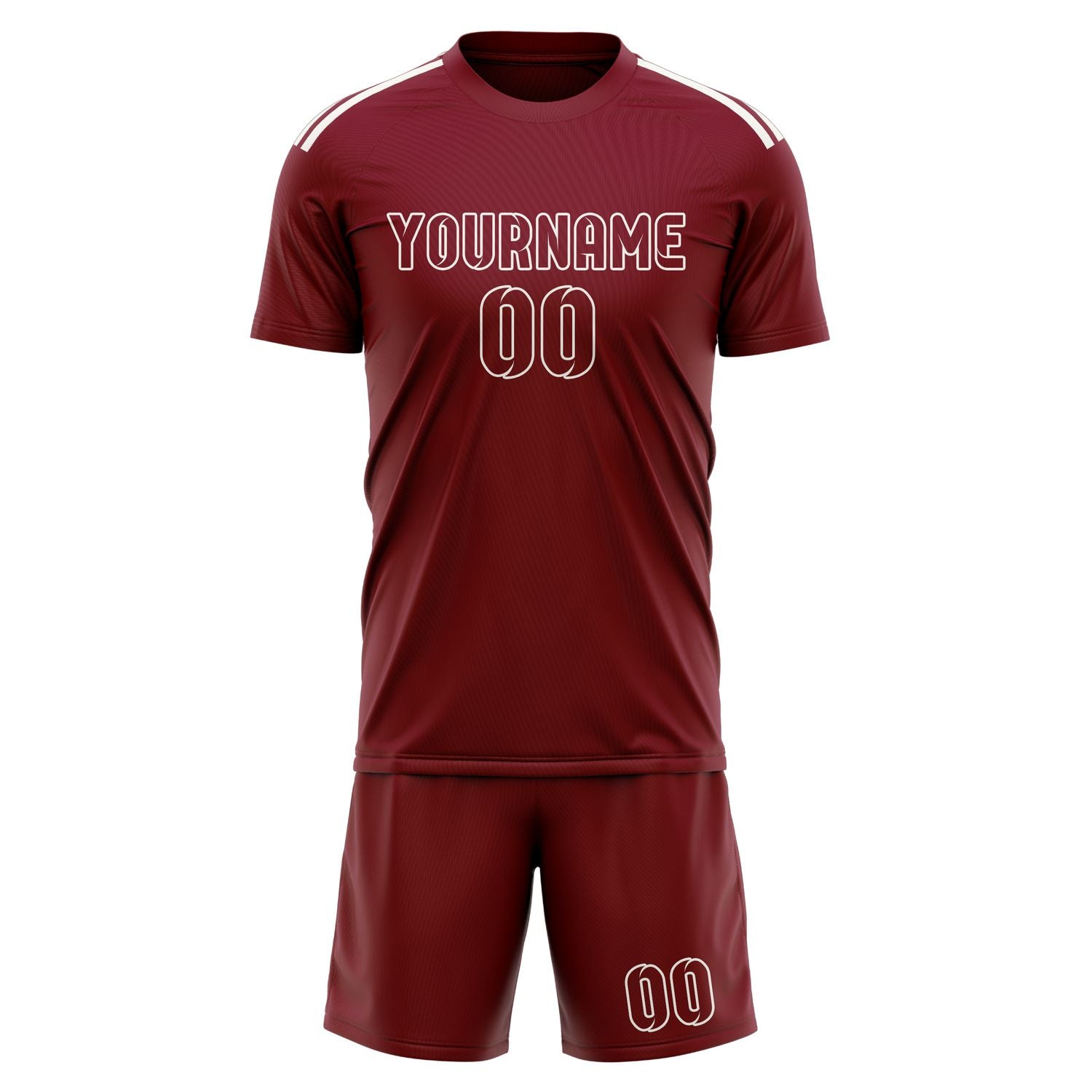 Maßgeschneidertes Professionelles Karmesinrot Karmesinrot Fußballtrikot-Set