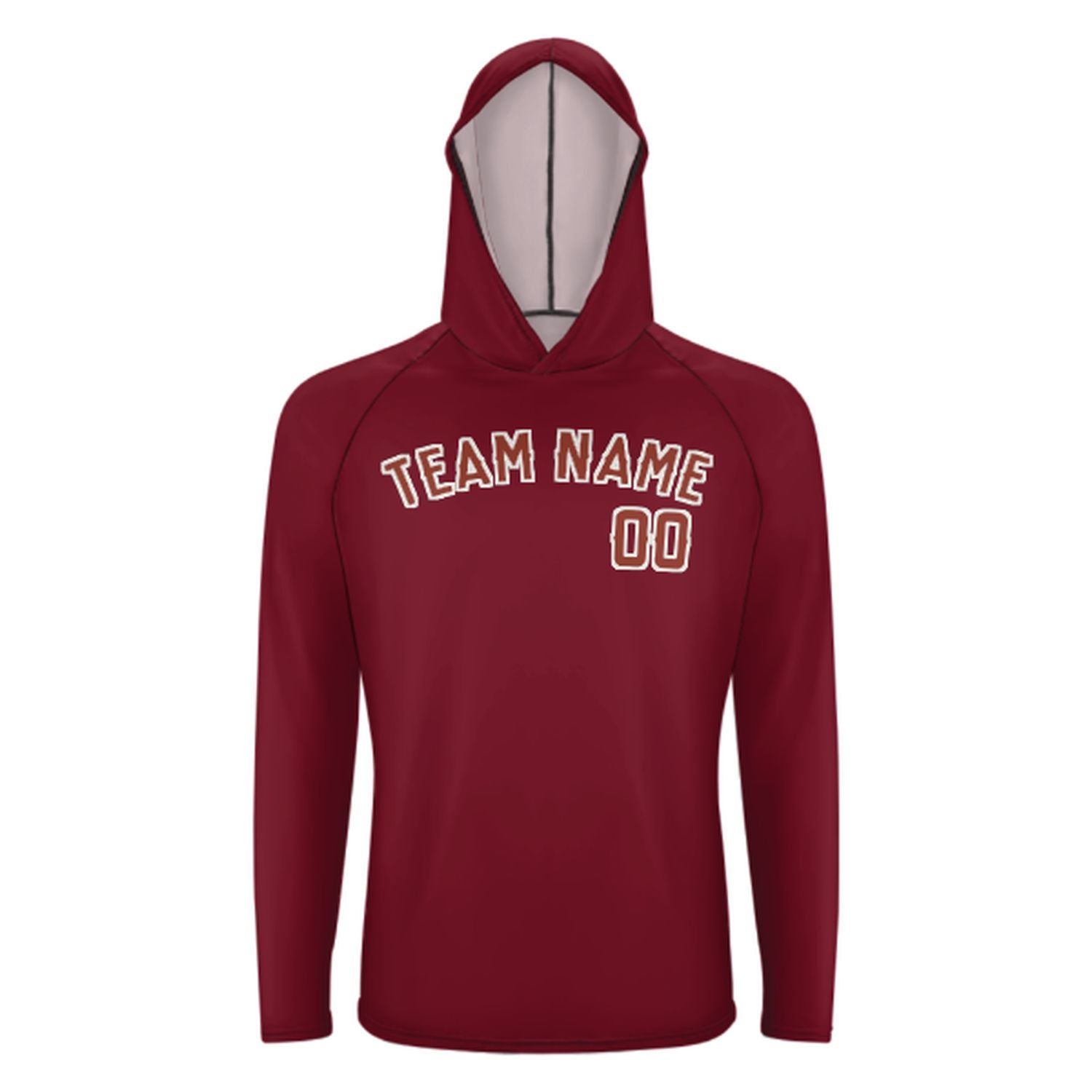 Maßgeschneidertes Karmesinrot Korallenrot UV-Hoodie