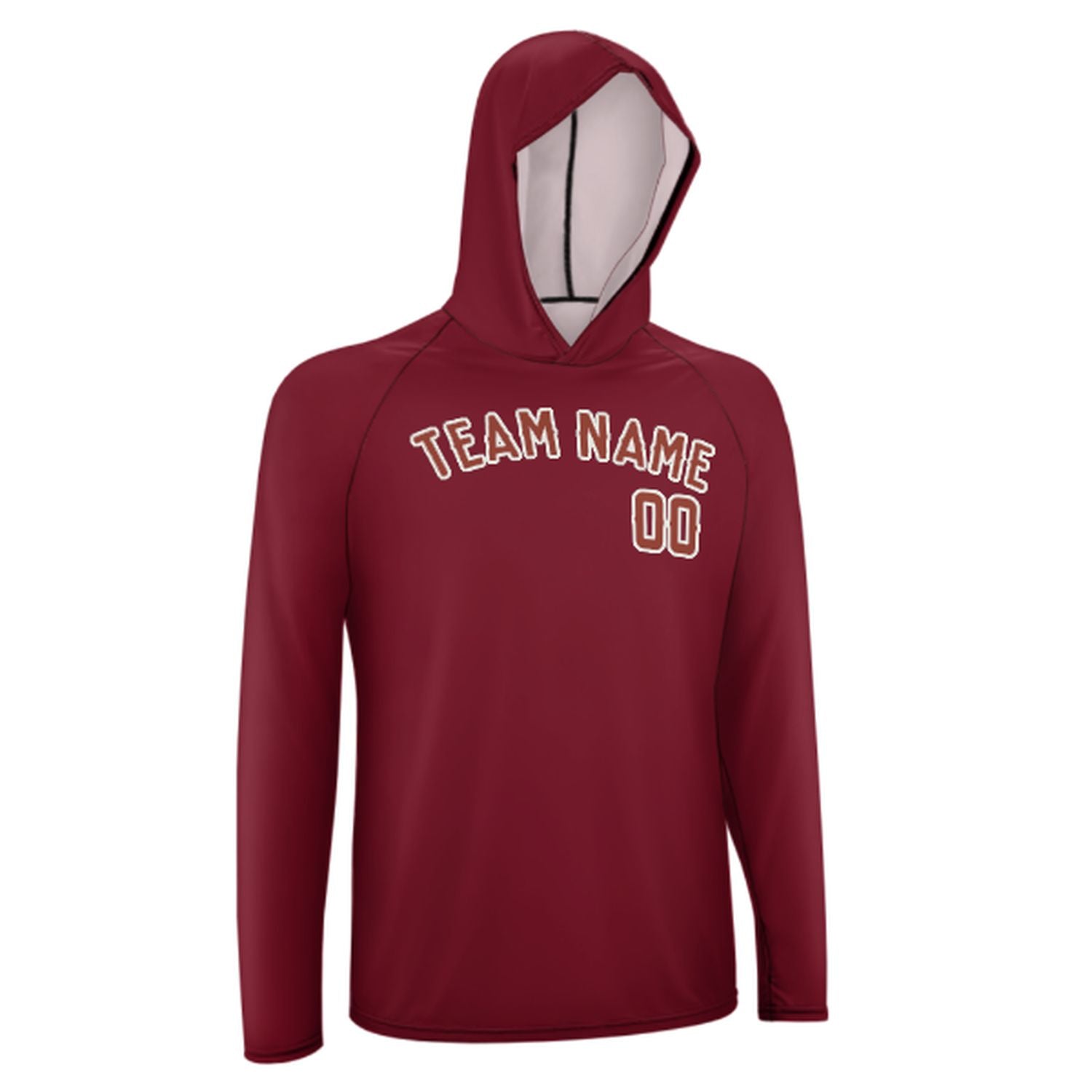 Maßgeschneidertes Karmesinrot Korallenrot UV-Hoodie
