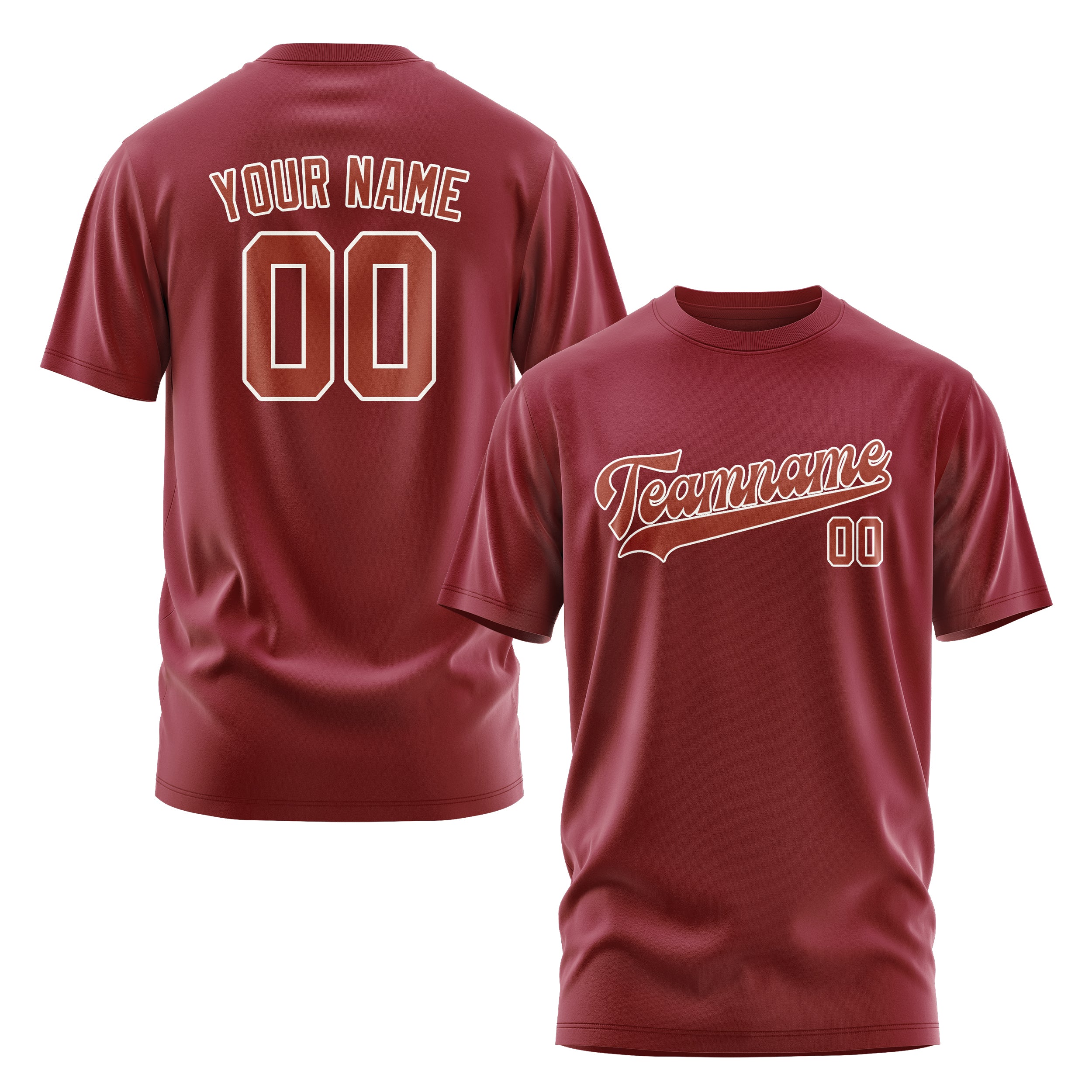 Maßgeschneidertes Karmesinrot Korallenrot T-Shirt