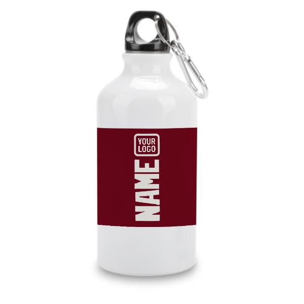 Maßgeschneidertes Karmesinrot Weiß Sportflasche