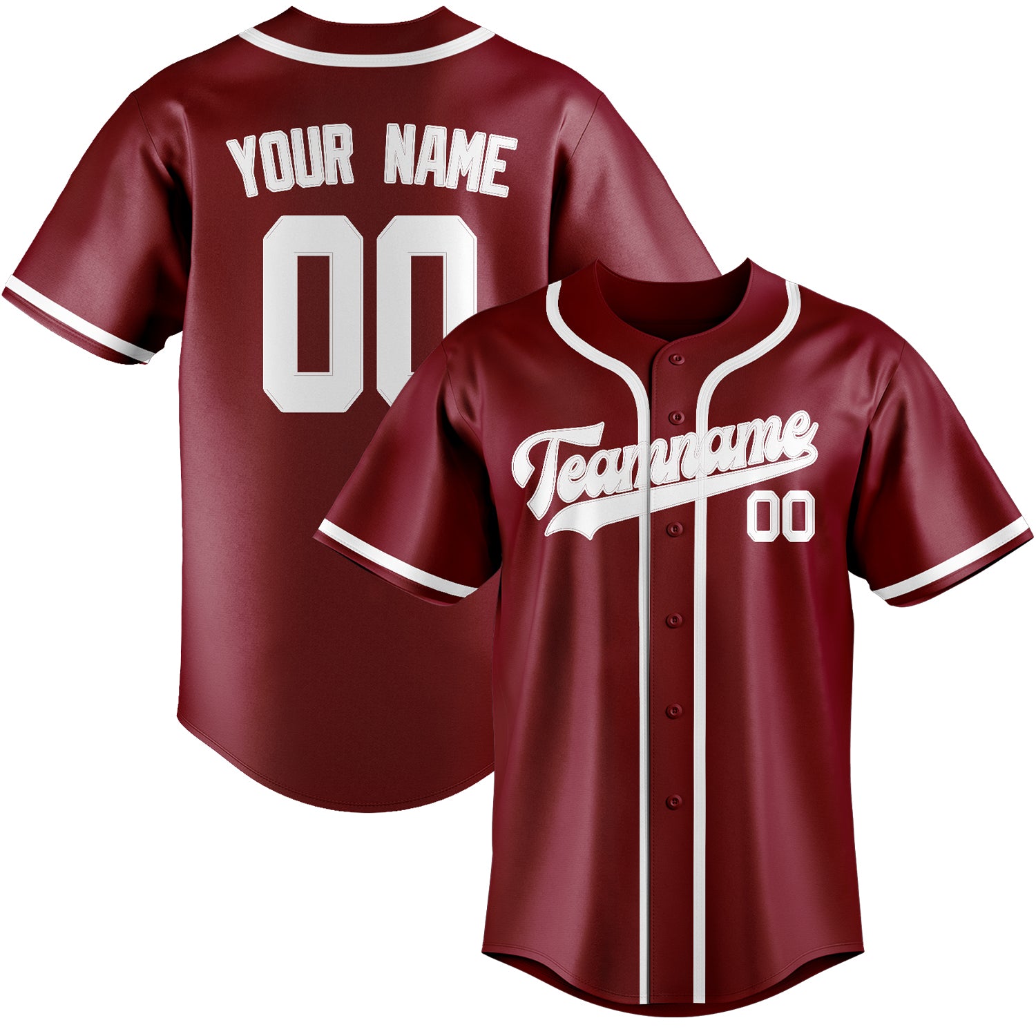 Benutzerdefiniertes Professionelles Karmesinrot Weiß Baseballtrikot