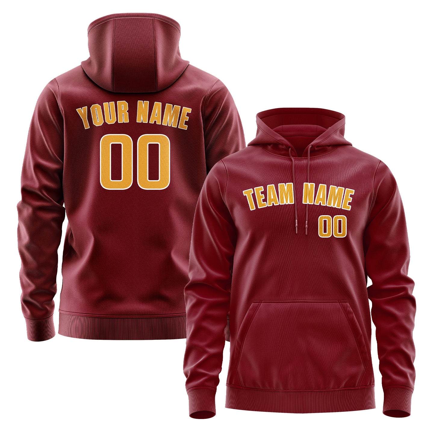 Felpa con cappuccio personalizzata Crimson Yellow