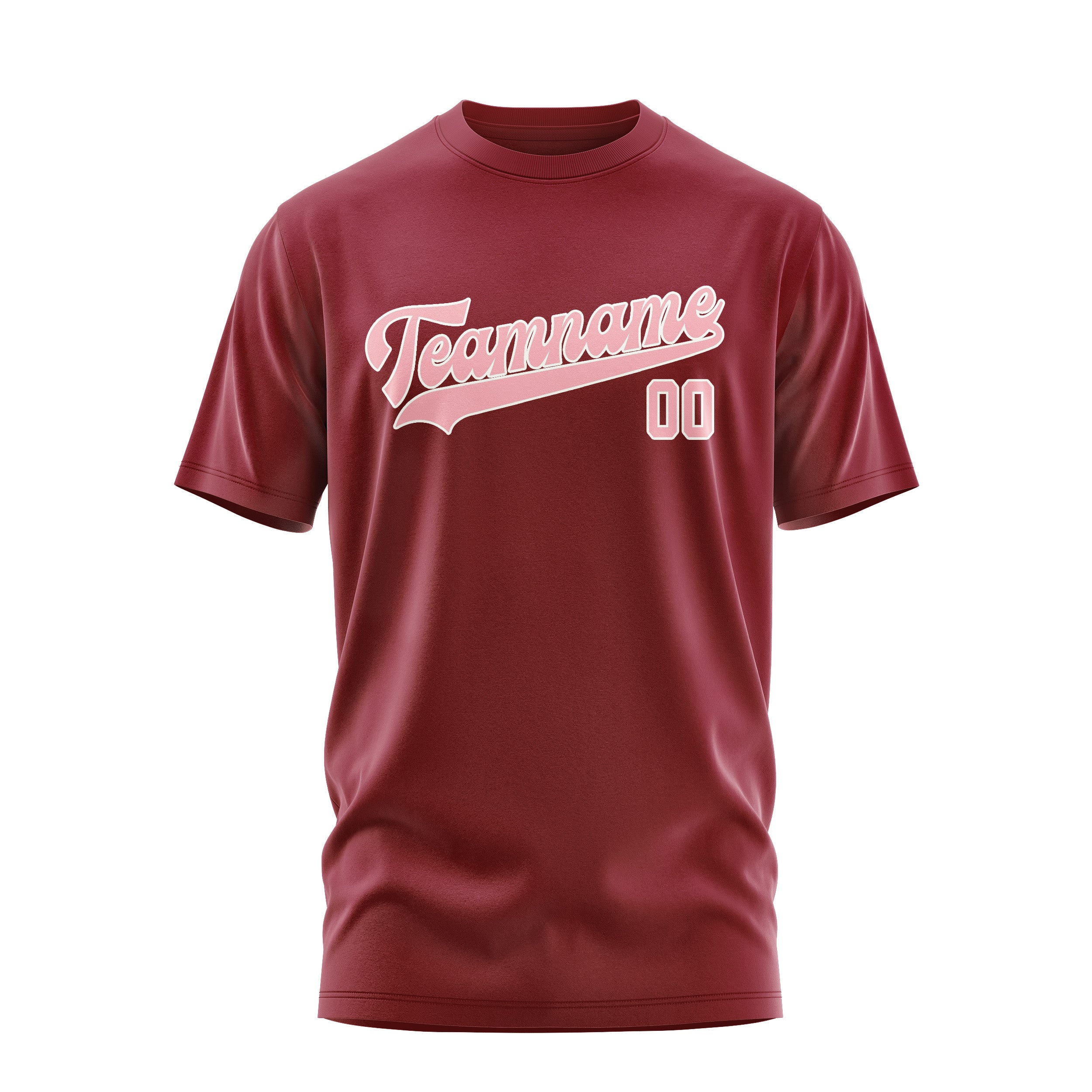 Maßgeschneidertes Karmesinrot Rosa T-Shirt